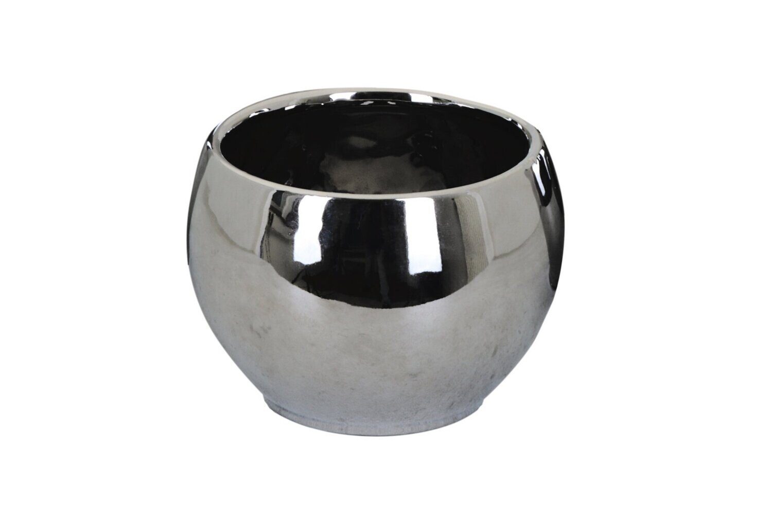 tegawo Übertopf bauchig hochglänzend silber ‍, Blumenübertopf
