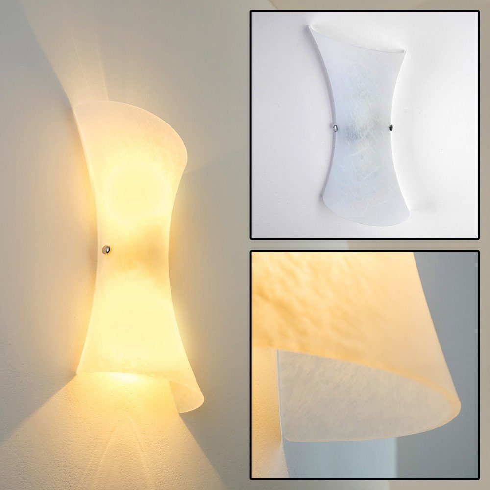 hofstein Wandleuchte »Aurighi« Wandlampe aus Metall/Glas in Weiß, ohne Leuchtmittel, moderne mit Up & Down-Effekt, 2xE14, Innen mit Lichteffekt