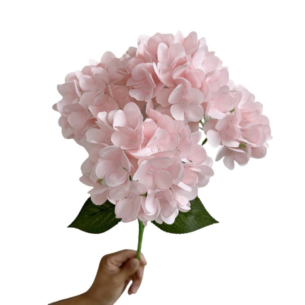 Kunstblumenstrauß 4Pcs Seiden Hortensie Künstliche Blumen Realistische Hortensie, Agger, Höhe 45 cm, Blumen Bouquet für Hochzeiten Party Büro Home Decor