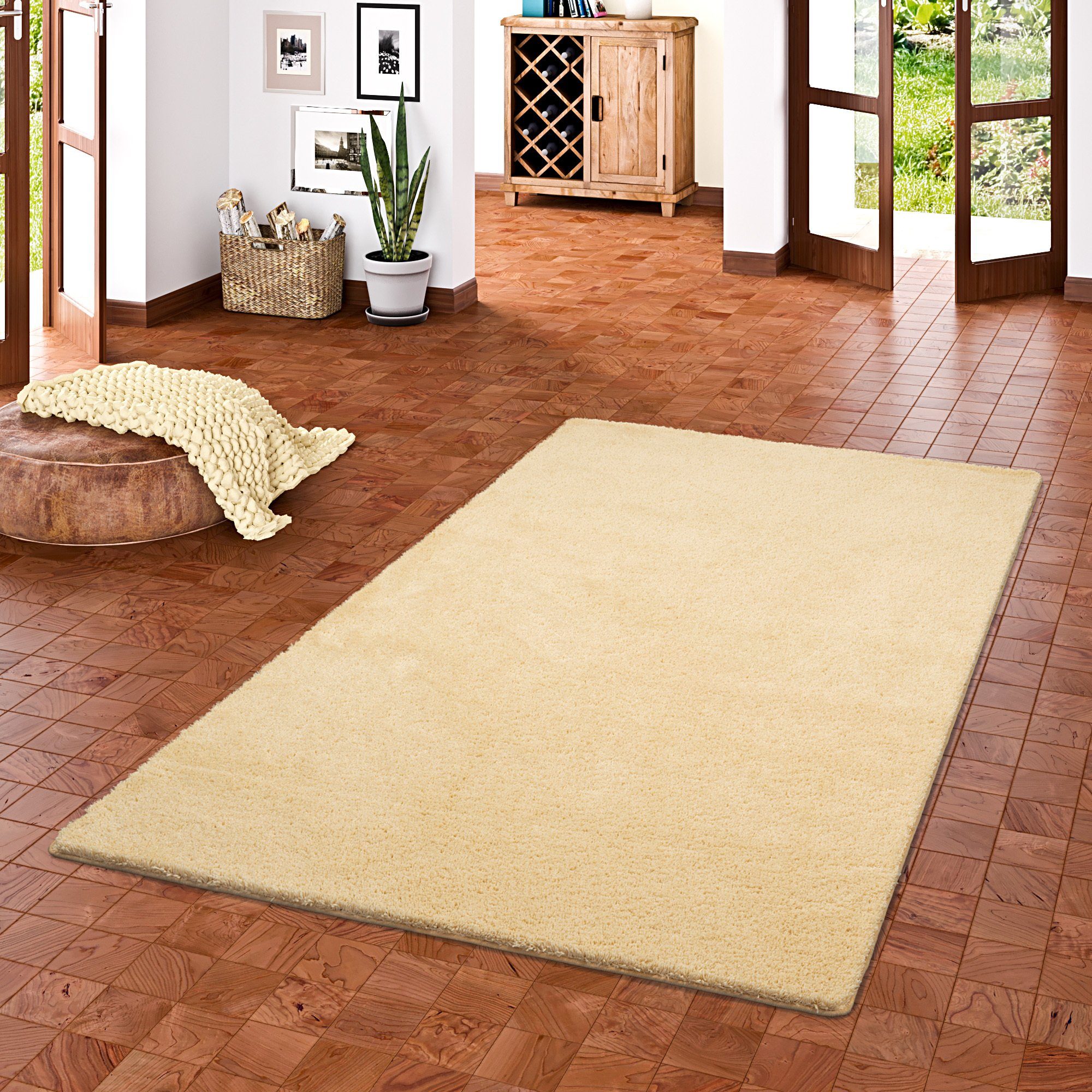 Snapstyle Hochflor Shaggy Teppich Palace Creme 80x160cm günstig online kaufen