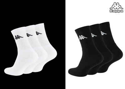 Kappa Tennissocken 6 Paar KAPPA ® Baumwolle Sportsocken Tennissocken Schwarz / Weiß