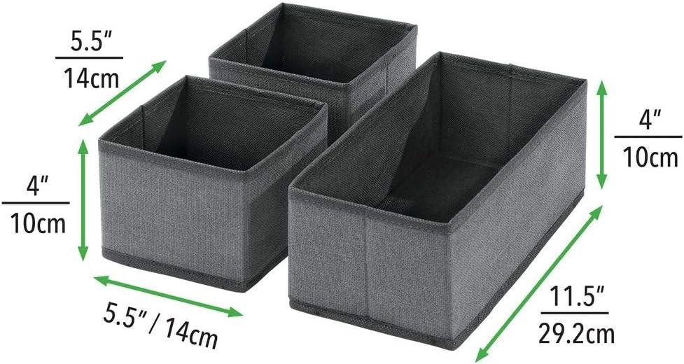 mDesign Aufbewahrungssystem Aufbewahrungsbox Stoffkisten Organizer mDesign 6er Set dunkelgrau/sc – Bild 5 von 5