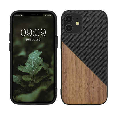 kwmobile Handyhülle Hülle für Apple iPhone 12 mini, Holz Handy Schutzcase - Handy Case Schutzhülle - Smartphone Cover