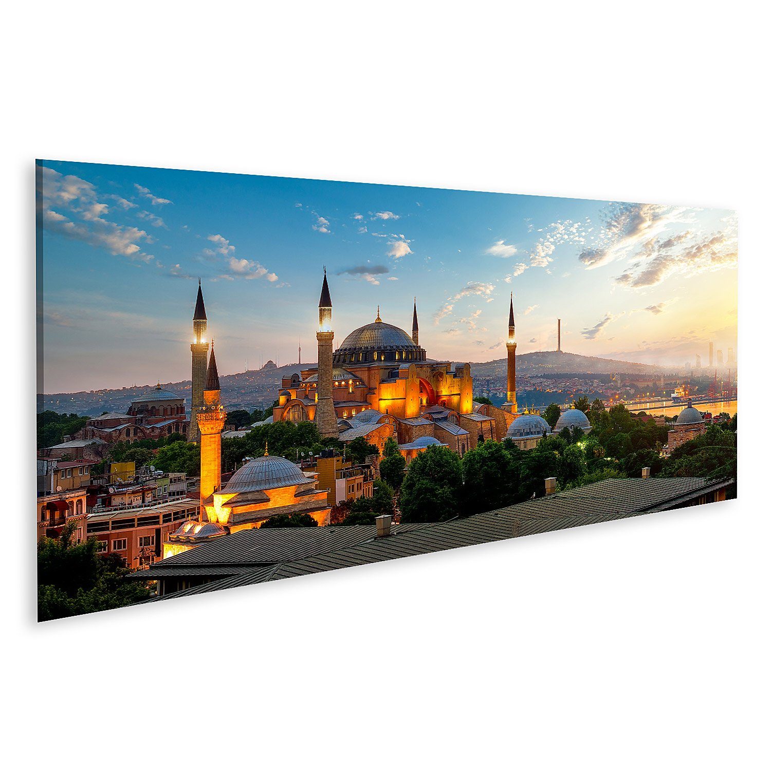 Leinwandbild Bild auf Leinwand Blick Ayasofya Museum Stadtbild Istanbul Sonnenaufga