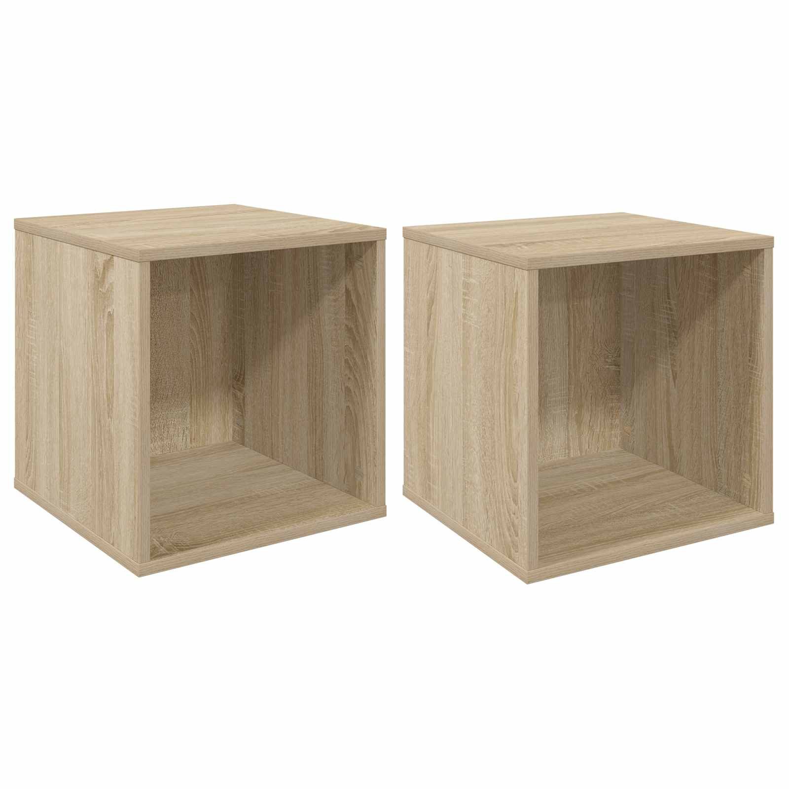 vidaXL Aufbewahrungsbox Vinyl Album Box 2 stk. Sonoma-Eiche 37 x 36,5 x 38 cm (2 St)