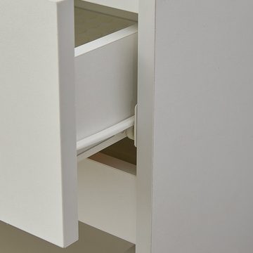 CLIPOP Nachtkommode 2 Schubladen-Nachttisch (1 Nachtkonsole), 40x34x46cm Beistelltisch für Schlafzimmer