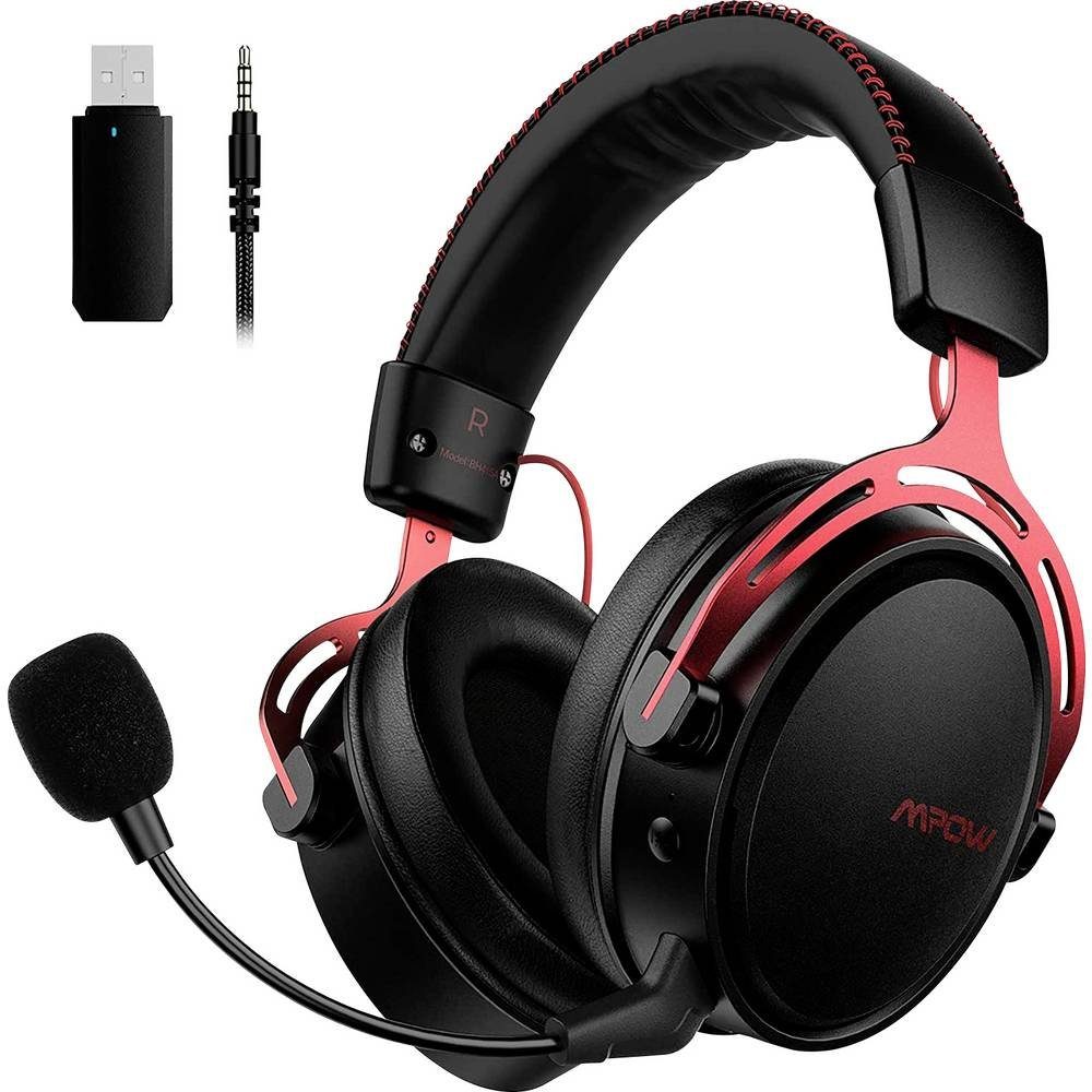 MiPow Mpow Air I Wireless Gaming Headset -Double Kopfhörer (Mikrofon-Stummschaltung, Lautstärkeregelung)