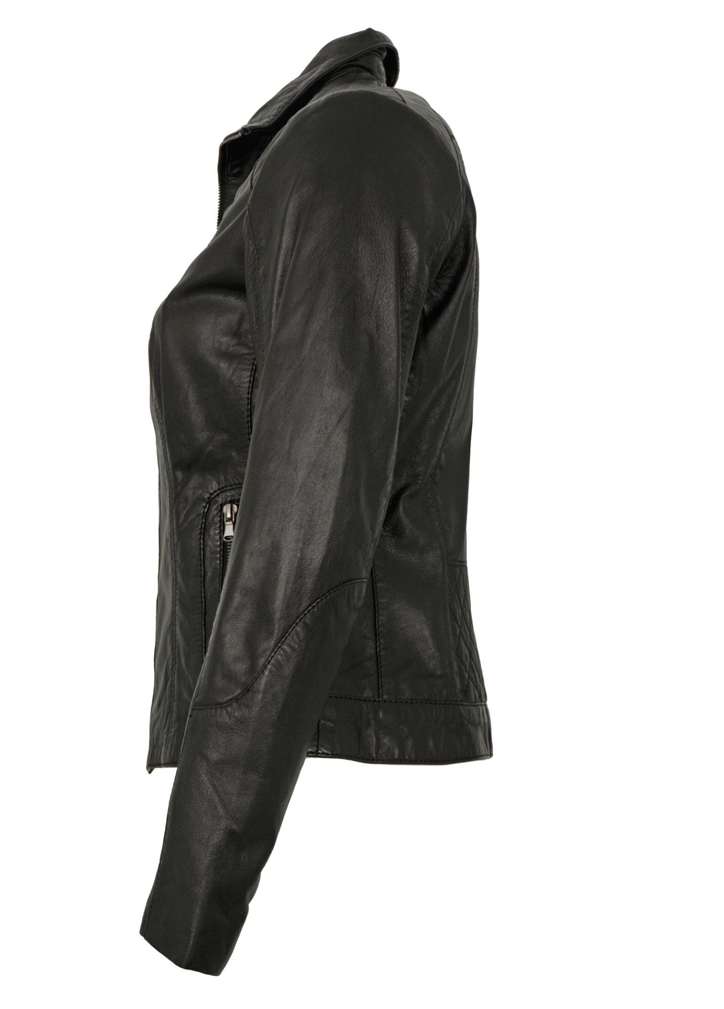 7eleven Lederjacke Tini 7eleven - Damen Lederjacke Lammnappa schwarz