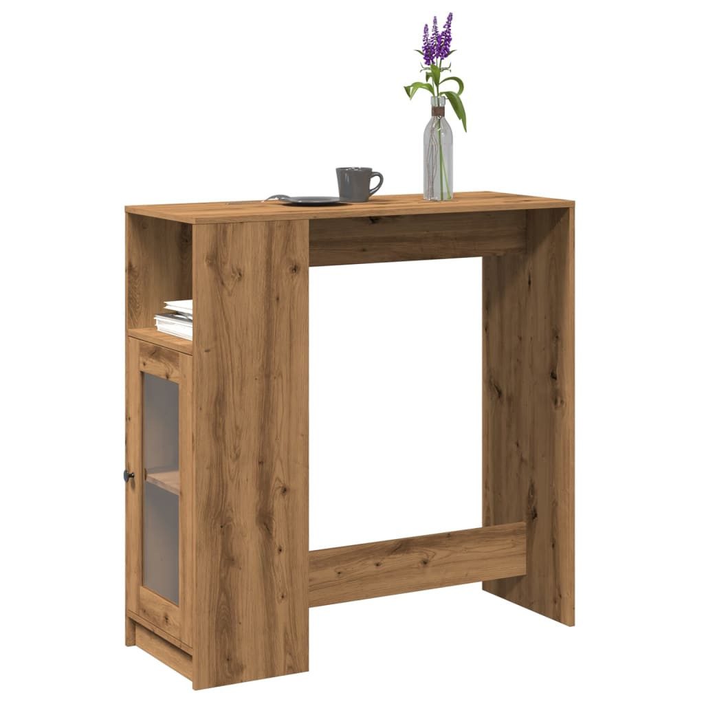 vidaXL Bartisch NA Bartisch mit Regal Artisan-Eiche 101x40x103,5 cm Spanplatte