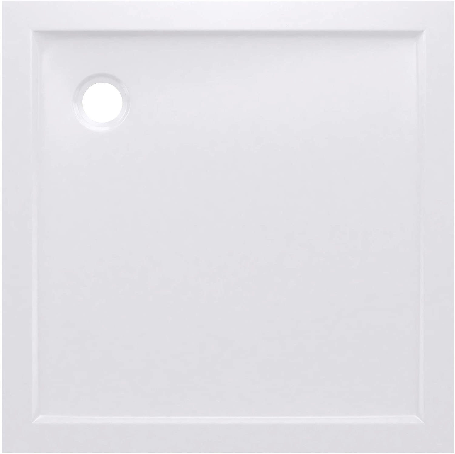 Marwell Eckduschwanne, quadratisch, Sanitäracryl, 90 x 90 x 4 cm