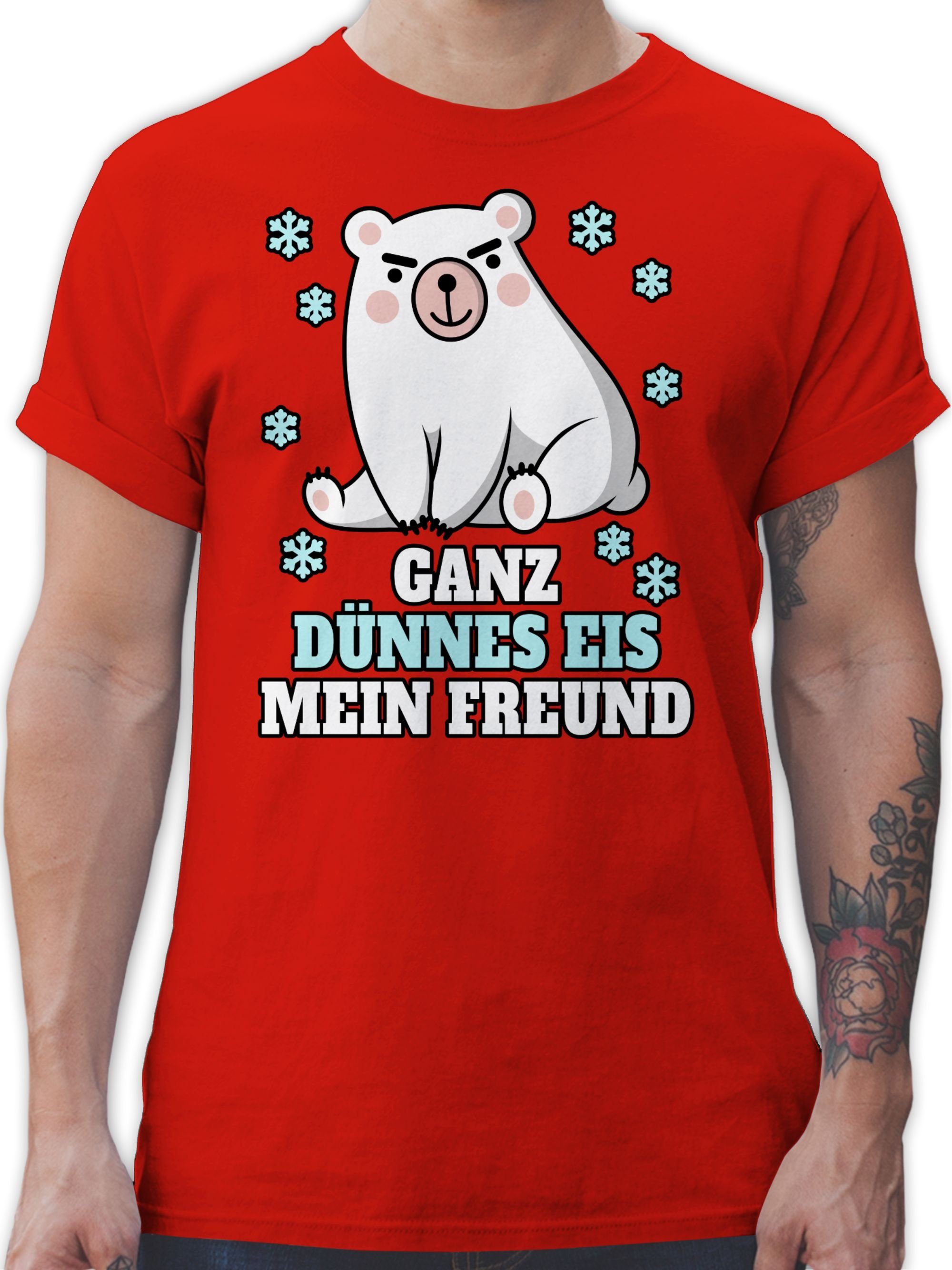 Shirtracer TShirt »Ganz dünnes Eis mein Freund Sprüche Statement mit