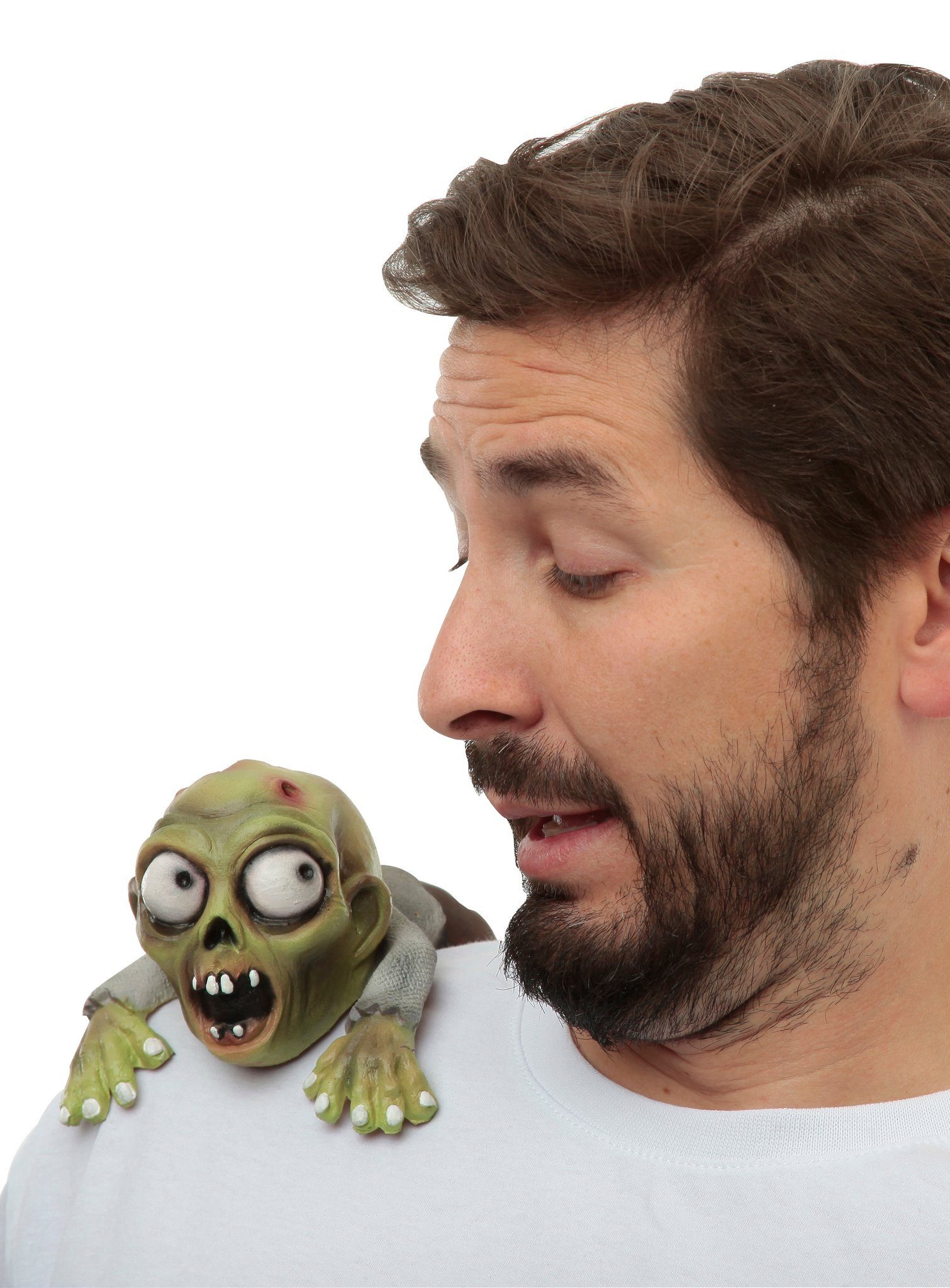 Ghoulish Productions Kostüm Zombie Schulterschreck, Lustige Latexfigur zur Befestigung auf der Schulter