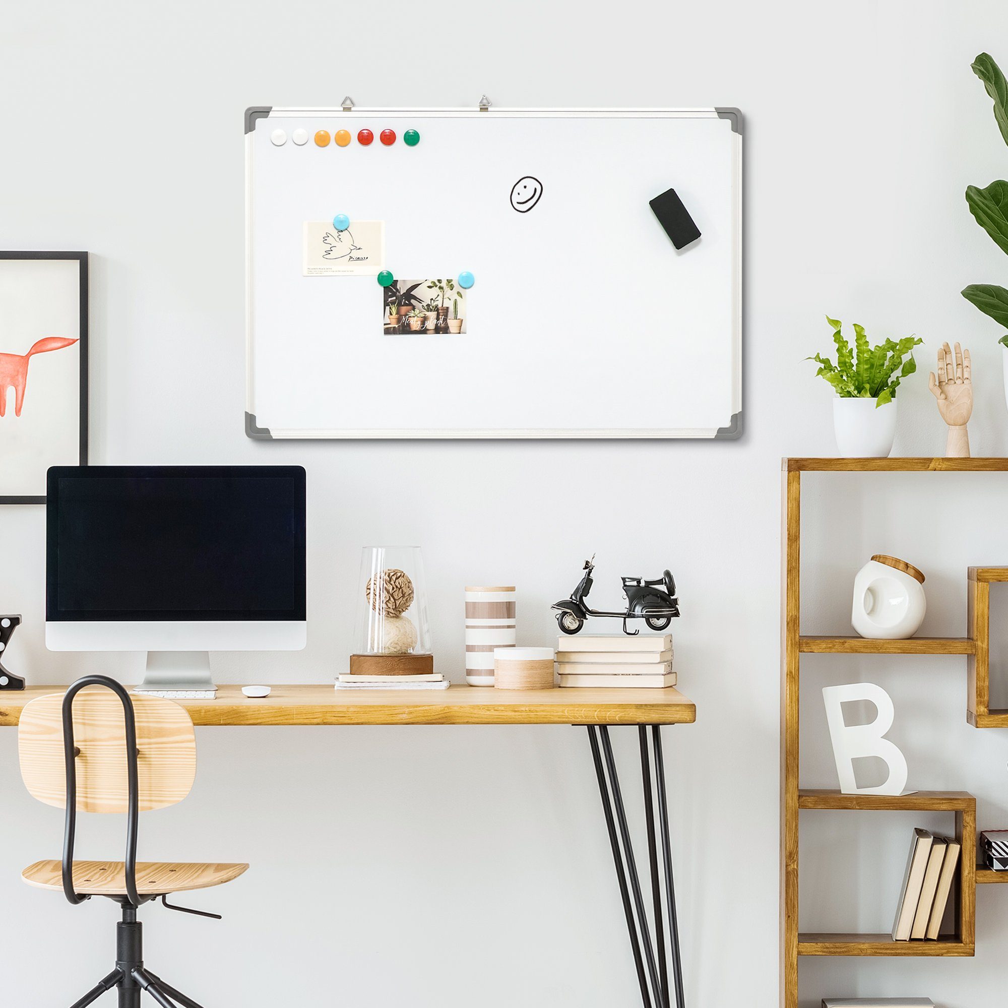 HOMCOM Magnettafel Weißtafel mit 4 Markern günstig online kaufen