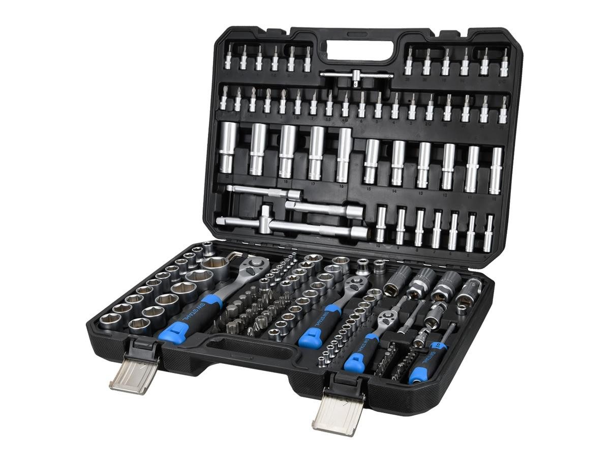 SW-STAHL Steckschlüssel 171-tlg. (07630L) (Packung), CRV-Stahl, Sechskant, DIN, Ratschen & Bits im Koffer kompakte Bauform