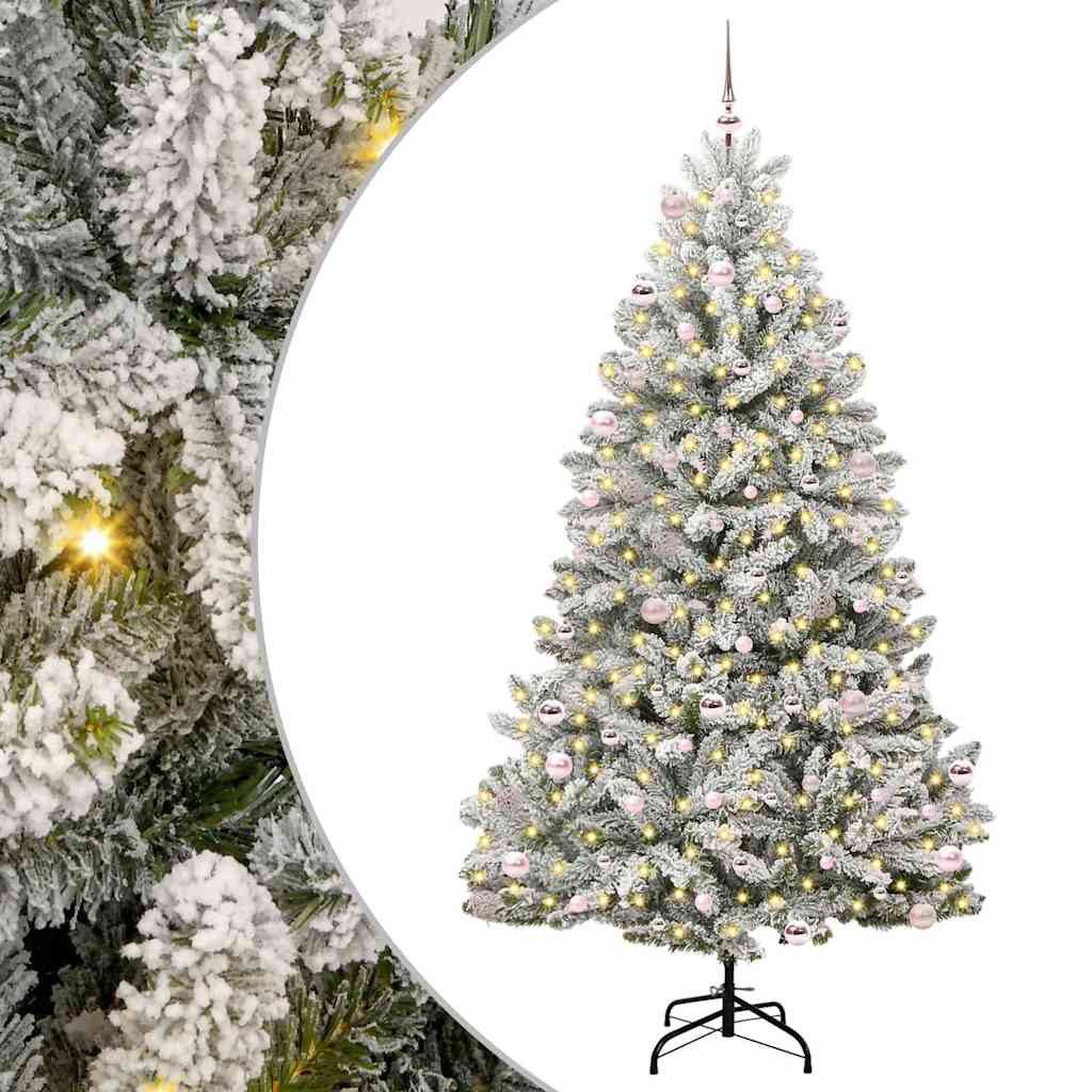 vidaXL Christbaumschmuck Künstlicher klappbarer Weihnachtsbaum Grün und Weiß 240 cm (1-tlg)