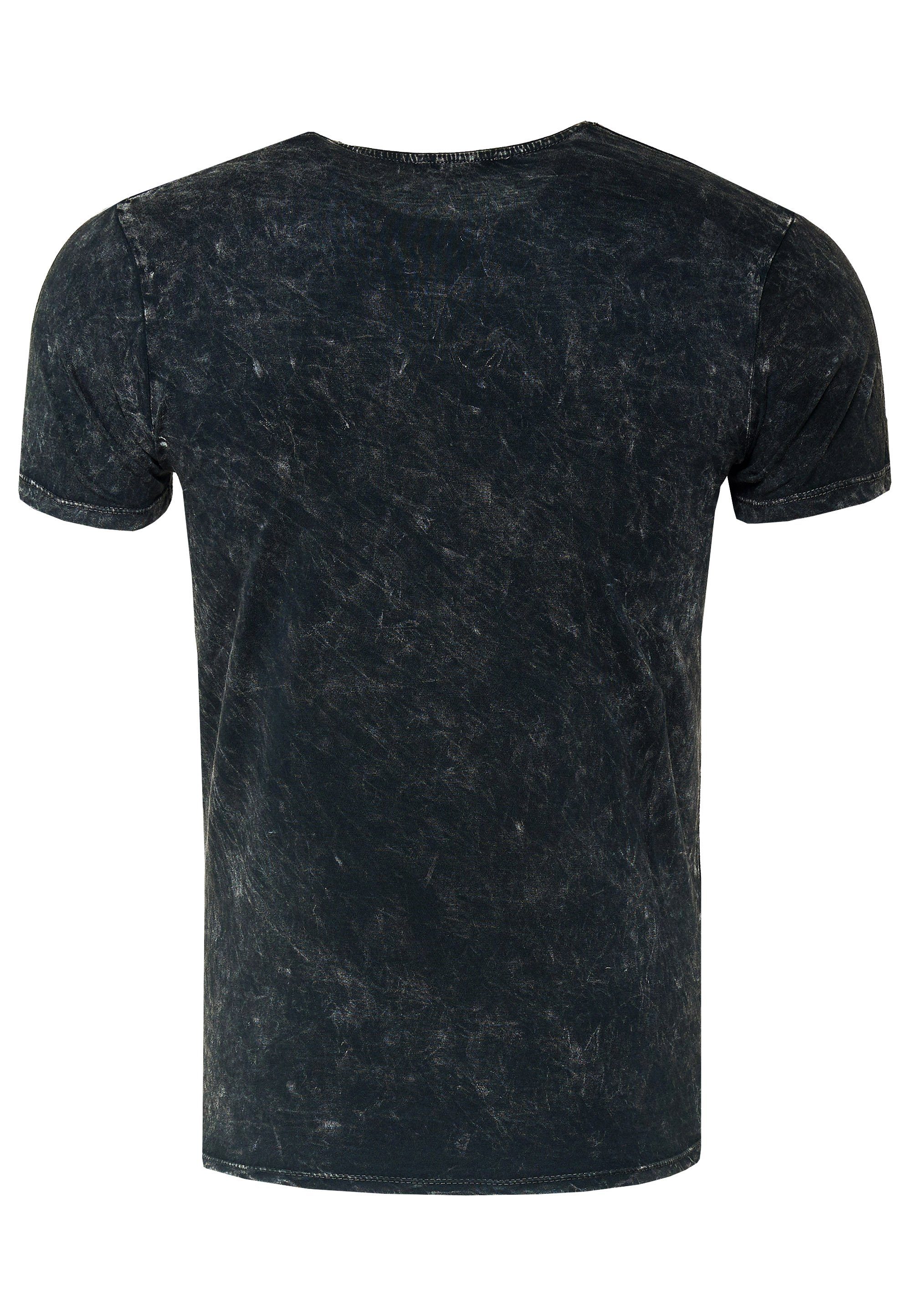 Rusty Neal T-Shirt mit Print anthrazit eindrucksvollem