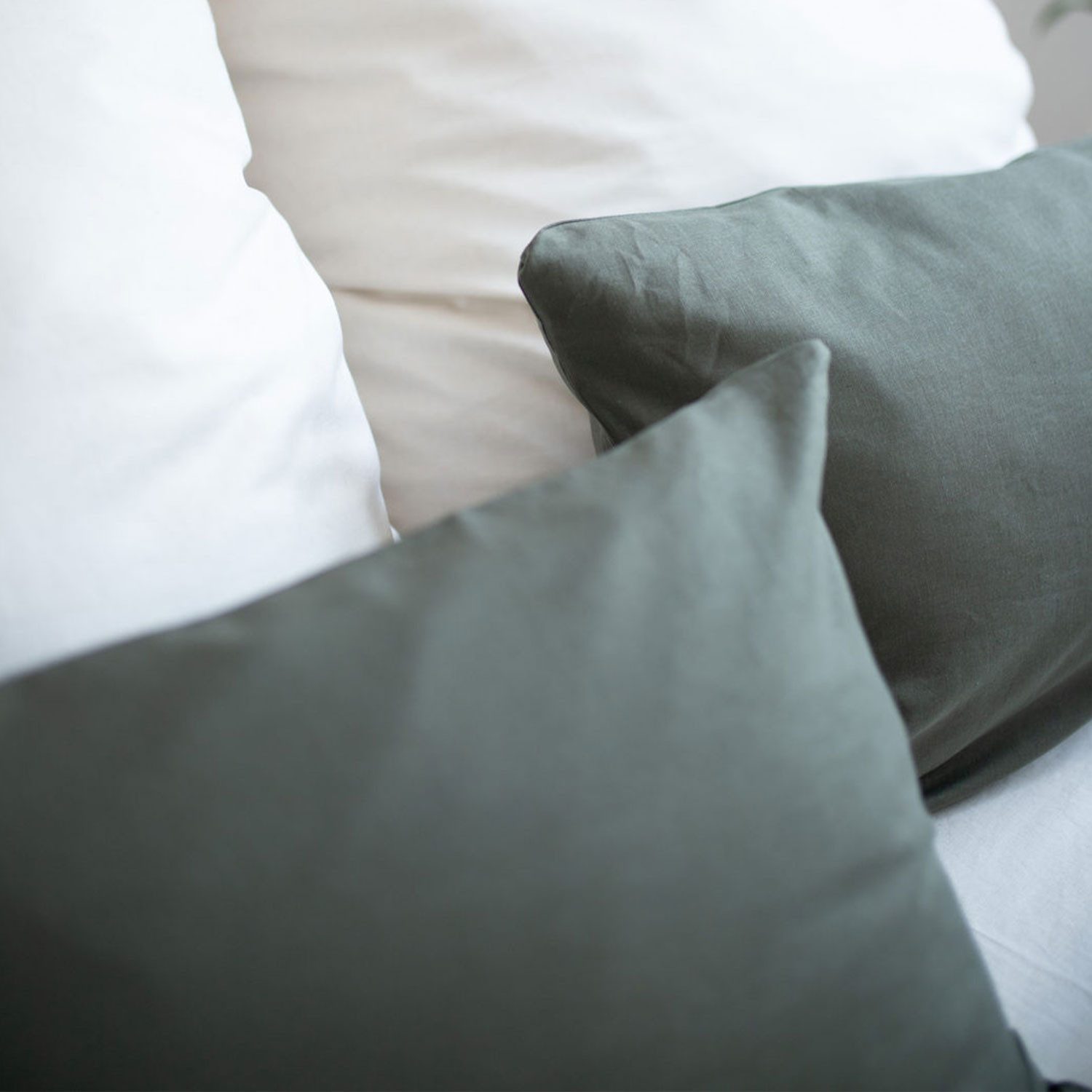 AGA.PIE Kissenbezug Leinen Bambus Kopfkissenbezug, Viel weicher als herkömmliche Leinenbezüge, dank Bambus-Anteil