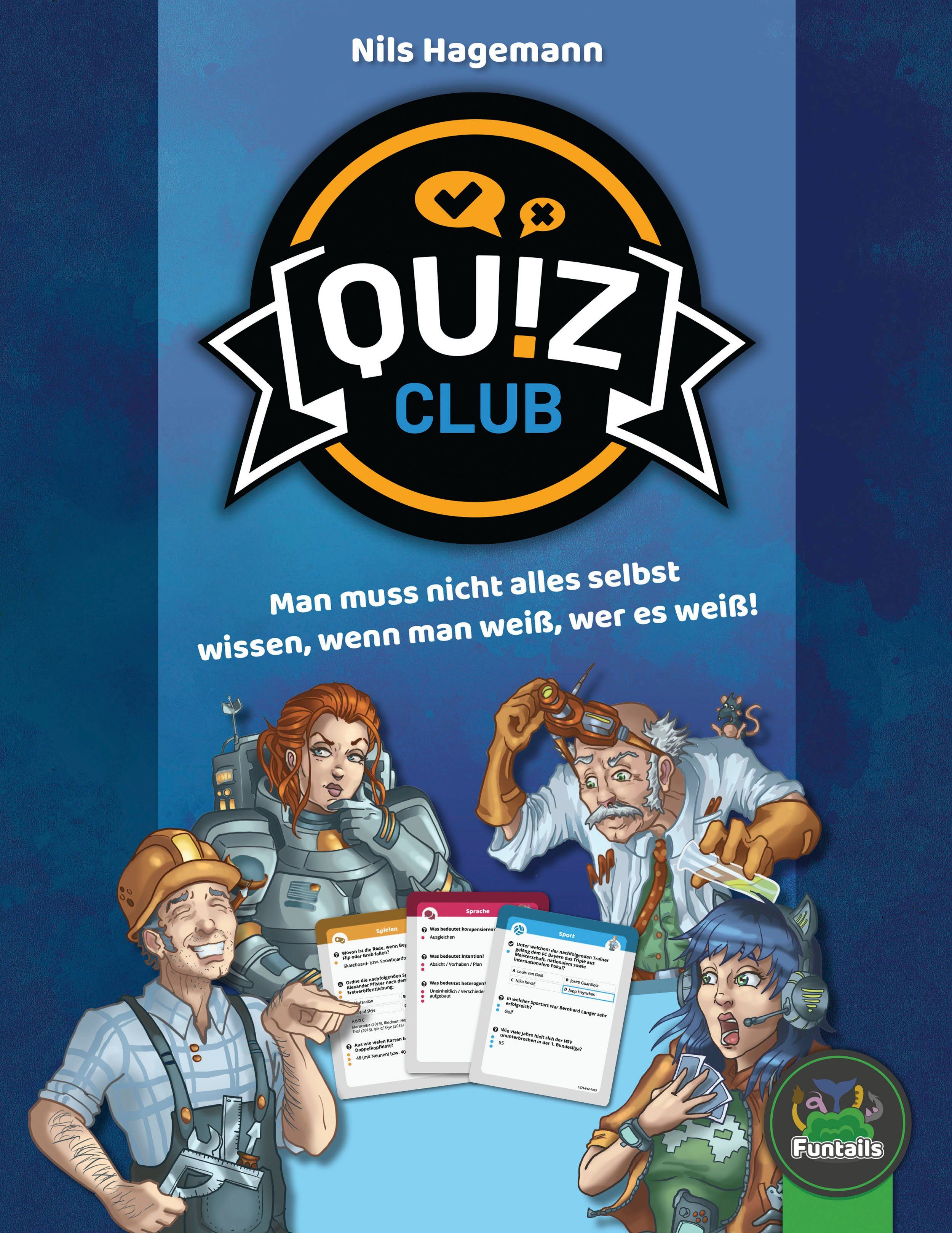 Funtails Spiel, Familienspiel Quiz Club DE V2