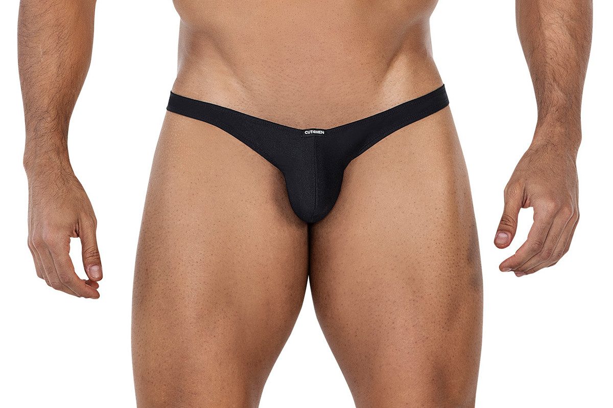 String Schwarzer Männer Thong Capri Slip blickdicht elastisch