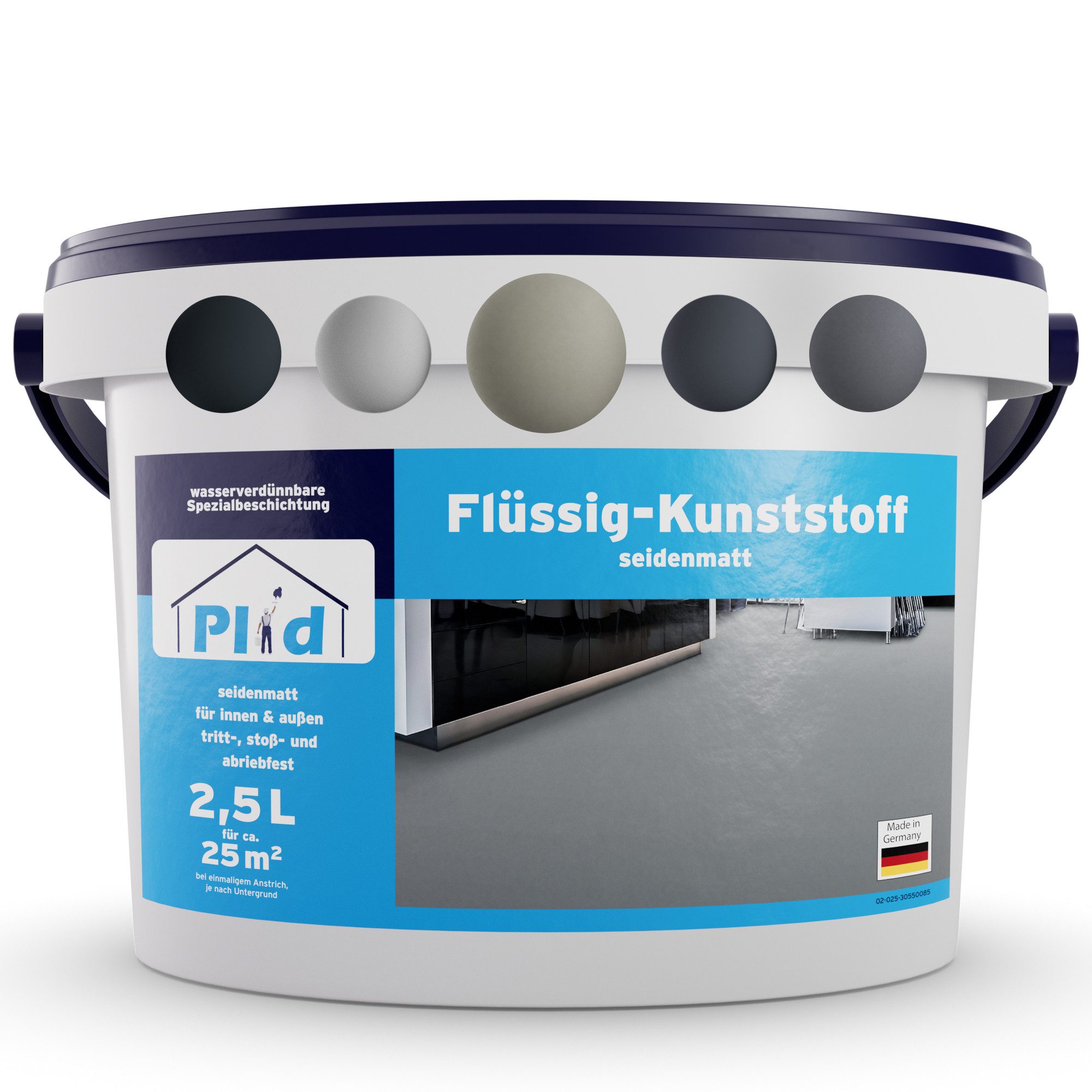 plid Bodenversiegelung Flüssigkunststoff Innen & Außen - Bodenbeschichtung - Flüssig PVC, Wasserfest