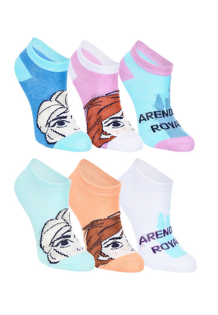 Disney Frozen Sneakersocken Die Eiskönigin Sneaker-Socken Mädchen 6 Paar