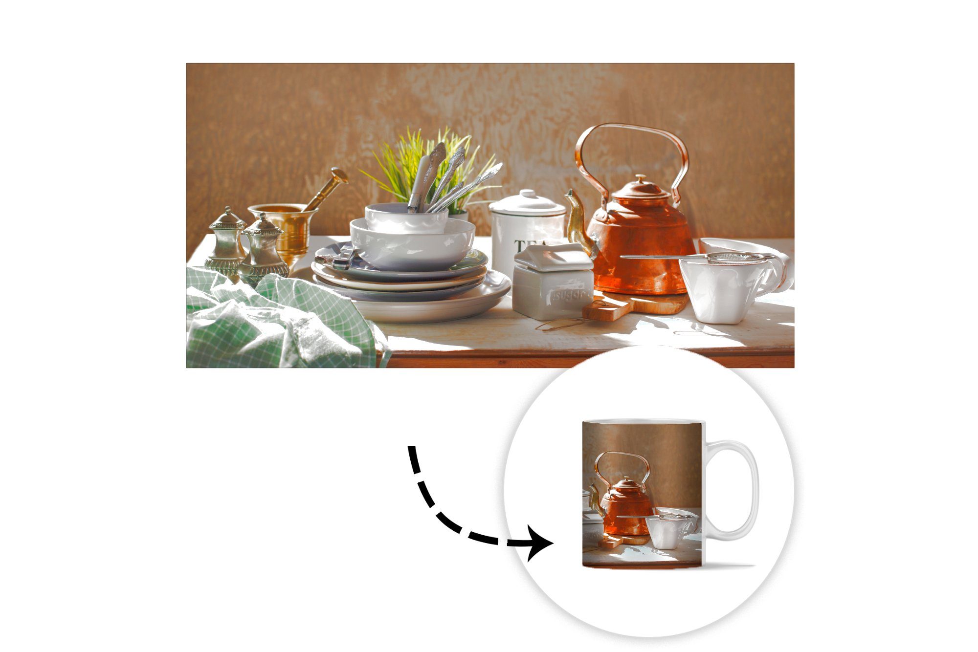 MuchoWow Tasse Kochgeschirr - Tee Becher, Küche, Keramik, Teetasse, Kaffeetassen, Geschenk - Teetasse