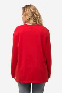 Ulla Popken Sweatshirt Sweatshirt Gruß-Motiv Rundhals Langarm