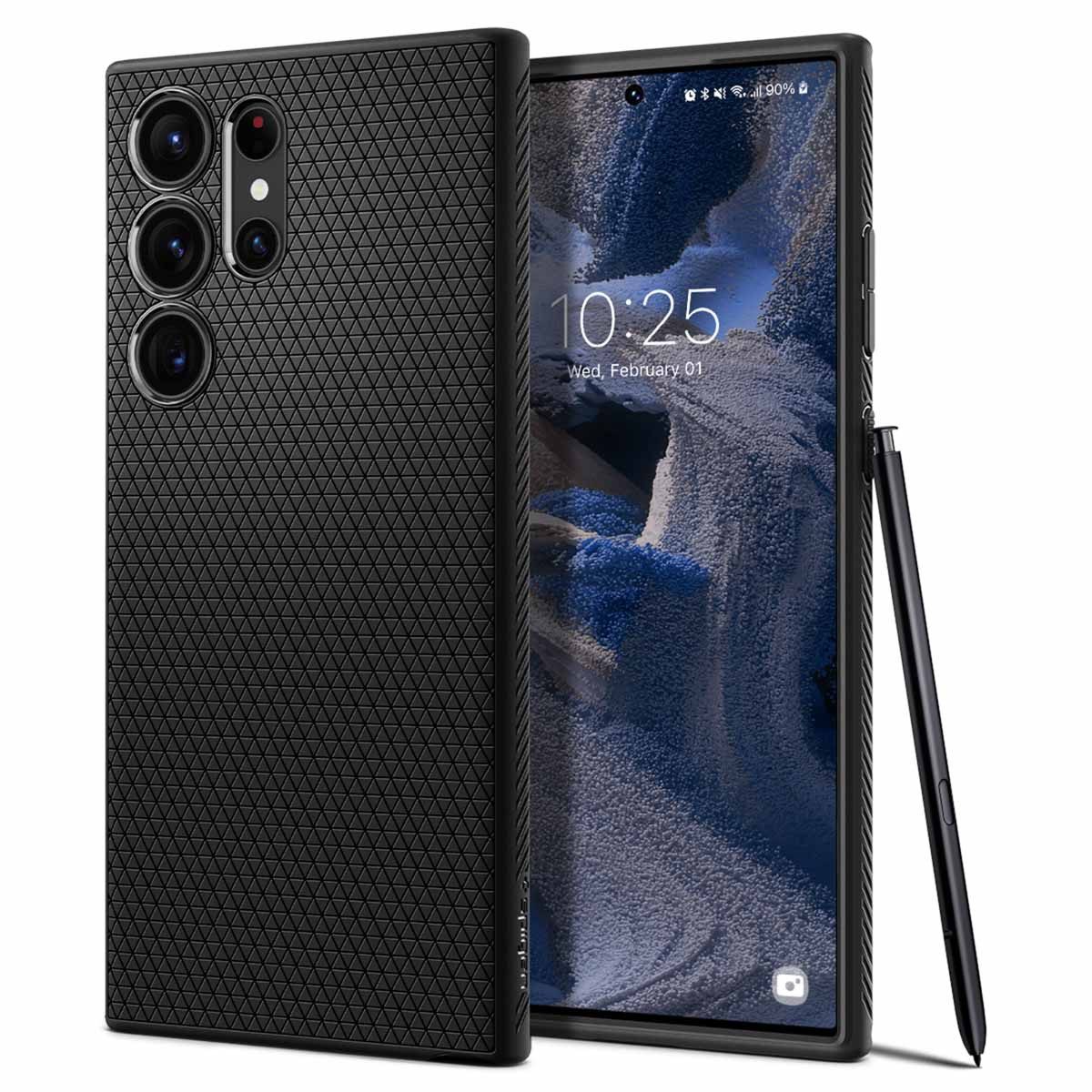 Spigen Backcover Spigen Liquid Air™ Backcover Samsung Galaxy S23 Ultra - Schwarz