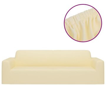 Stuhlhusse Stretch Sofahusse 3-Sitzer Creme Polyester-Jersey Schonbezug, vidaXL