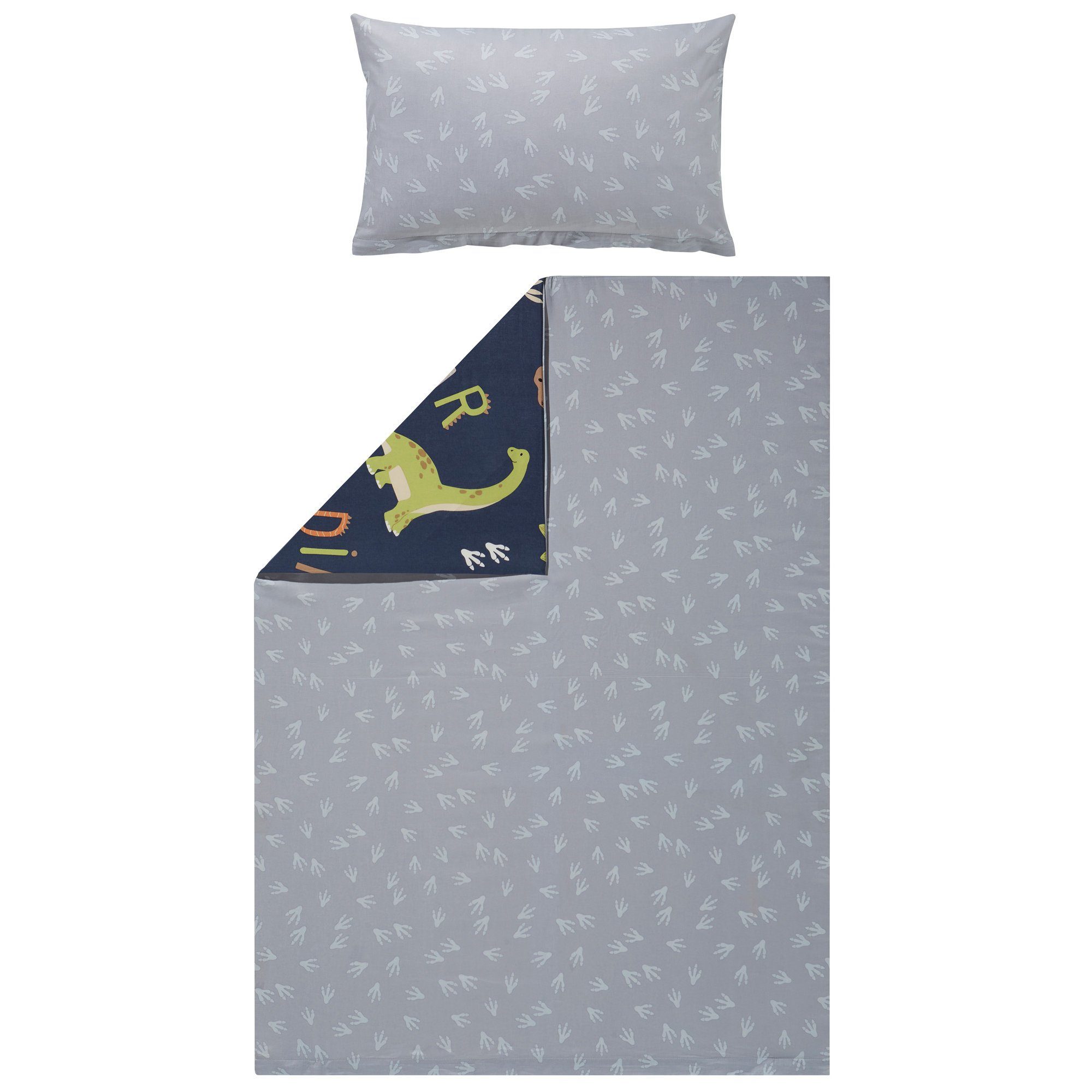 Erwin Müller Kinderbettwäsche Kinder-Wendebettwäsche, Renforcé, Renforcé Schriftzug: Dino, Roar