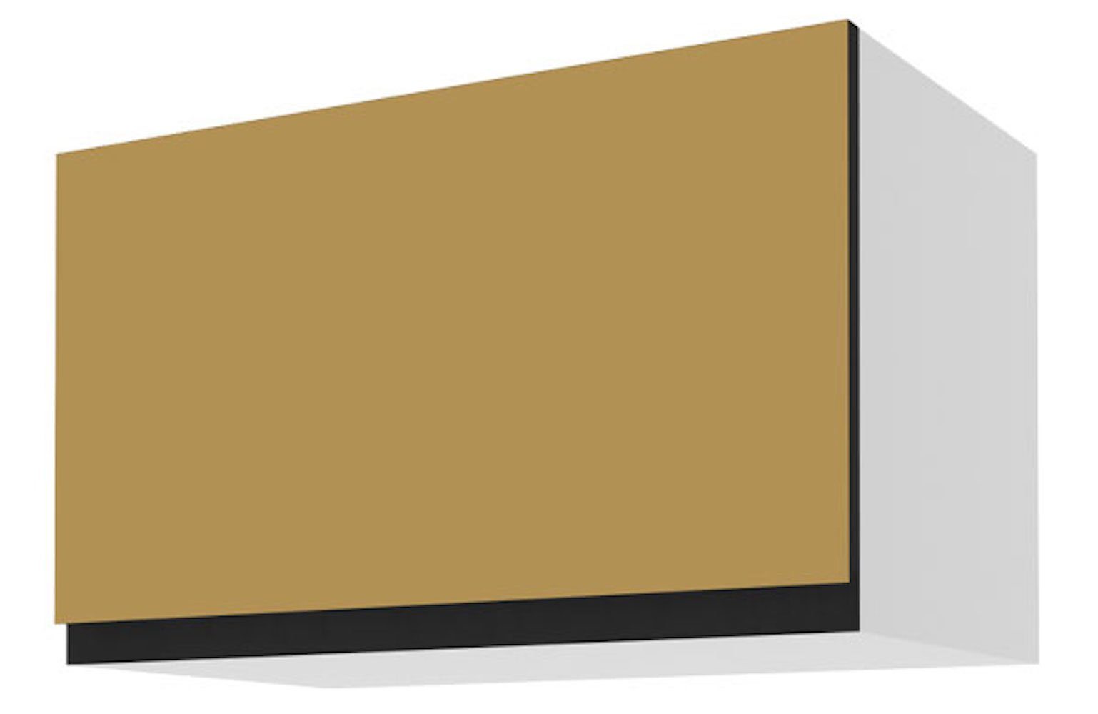 Feldmann-Wohnen Klapphängeschrank Velden 60cm Front-, Korpusfarbe und Ausführung wählbar grifflos mit Klappe schwarz super matt | Hängeschränke