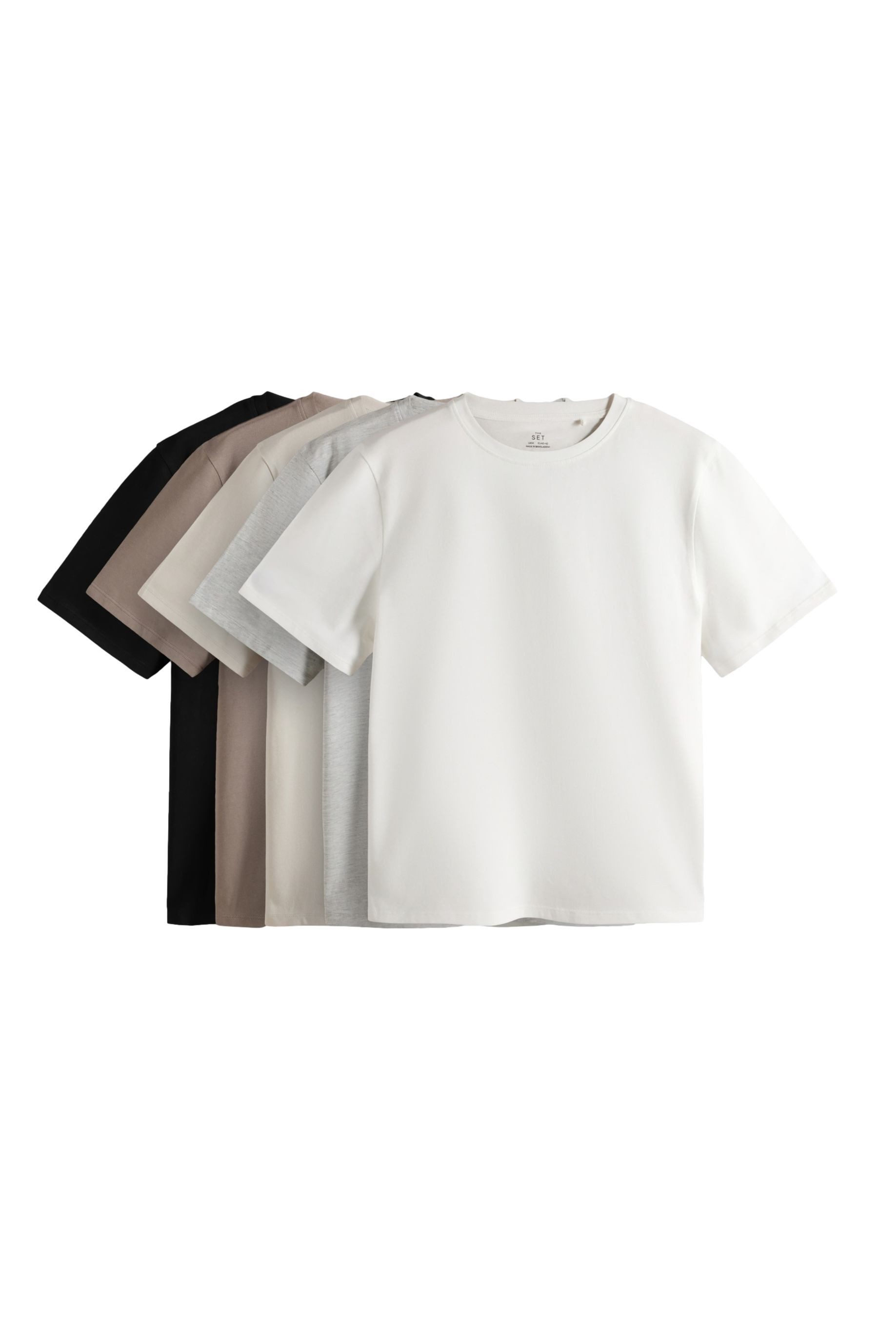 The Set T-Shirt 5er-Pack The Set Relaxed Fit T-Shirts Baumwolle (5-tlg)