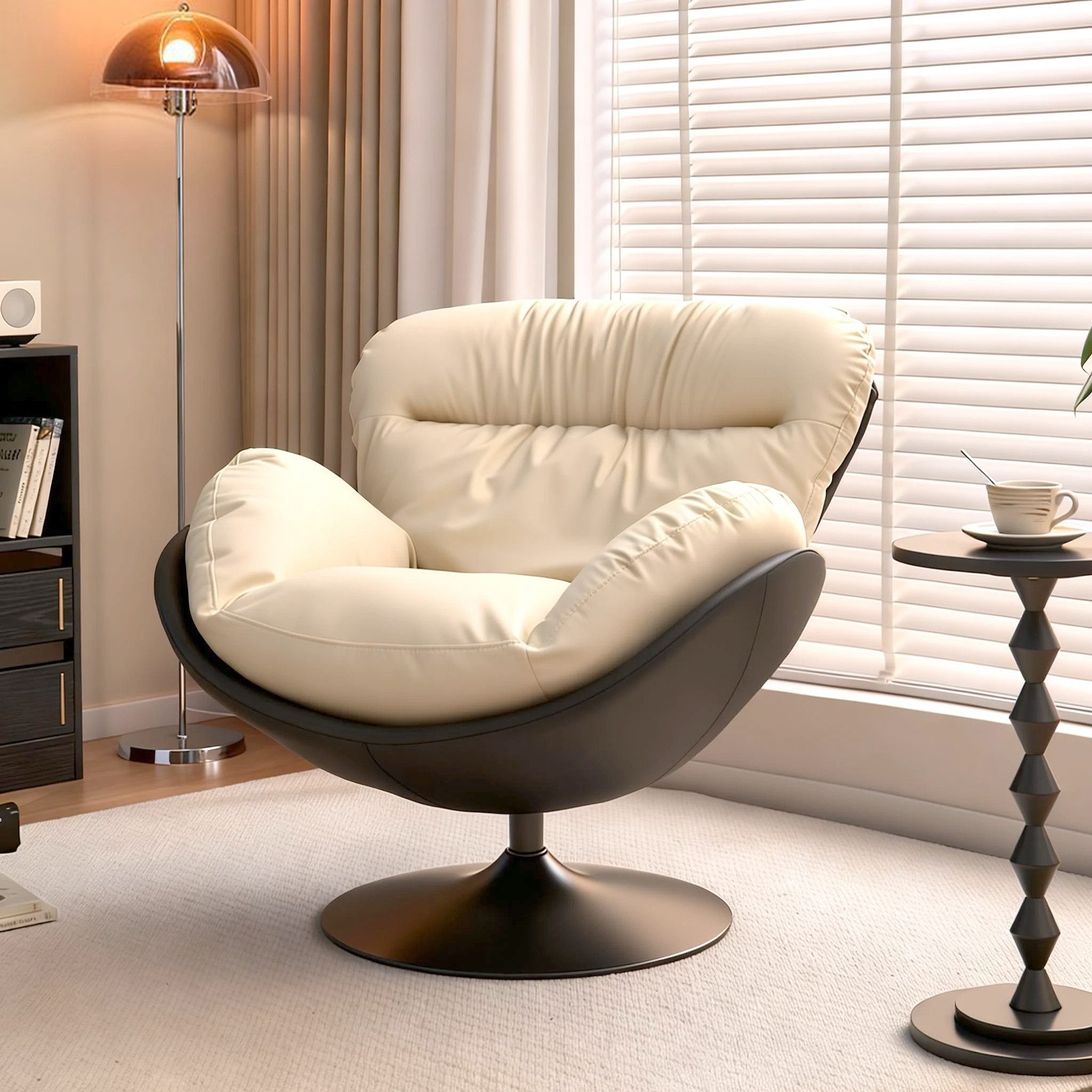 TWSOUL Drehsessel 360° Höhenverstellbarer Relaxsessel Loungesessel mit abnehmbarem Sitz, großer TV-Sessel Sessel Metallgestell Wohnzimmer Wohnzimmer bis 170kg