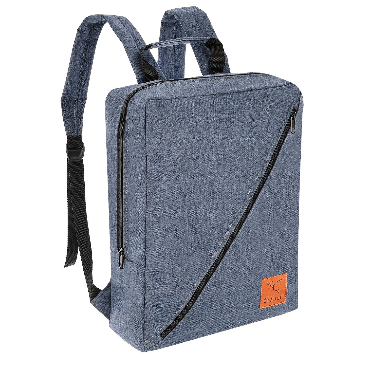 Granori Reiserucksack 40x30x10 cm Handgepäck für Lufthansa, extra leicht und abschließbar Blau