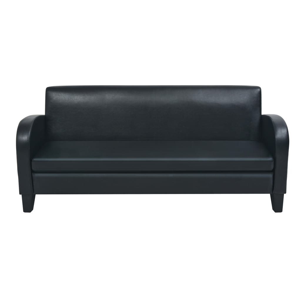 vidaXL Sofa, 3-Sitzer-Sofa Kunstleder Schwarz