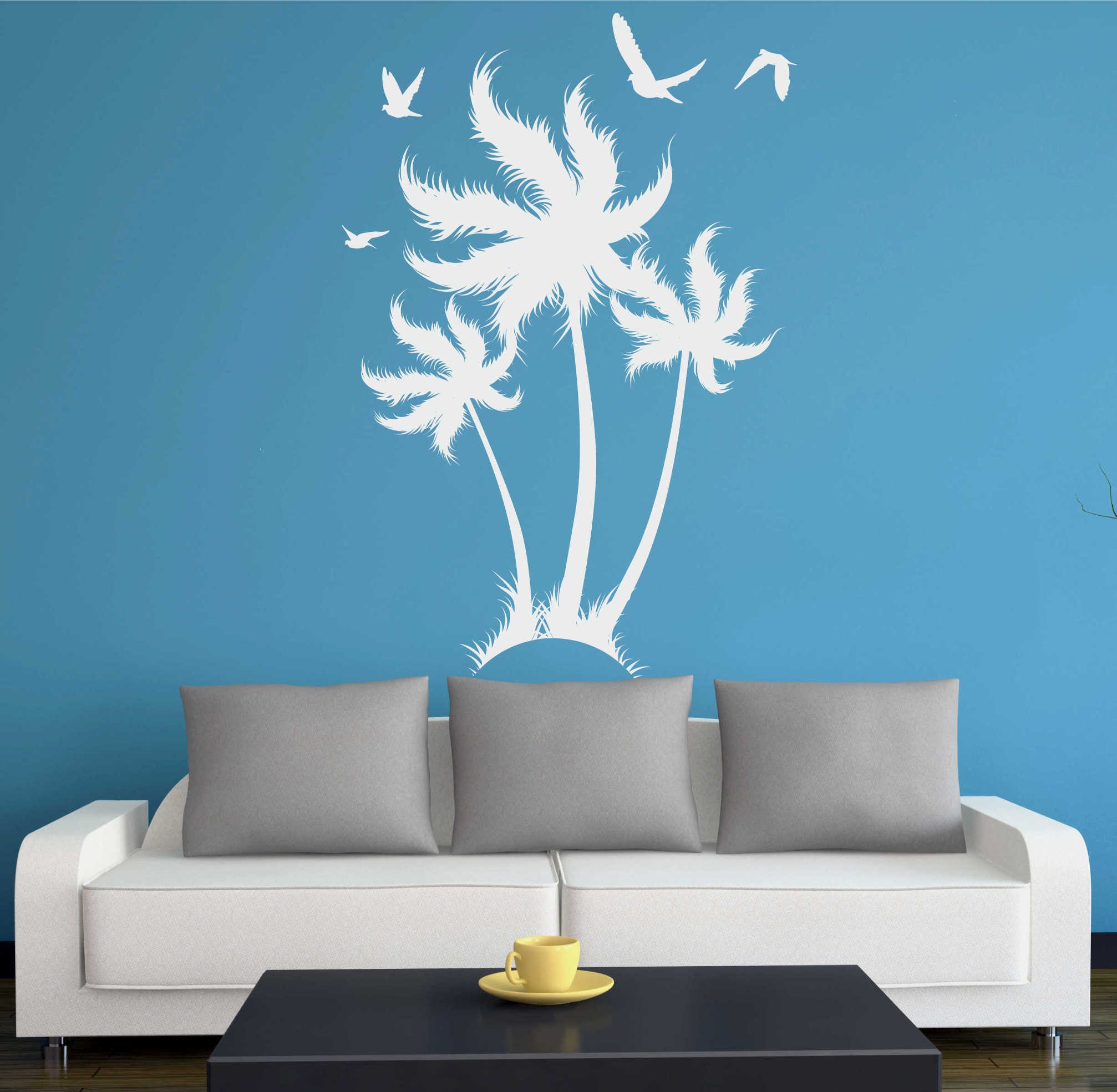 INDIGOS UG Wandtattoo Wandtattoo - Wandaufkleber - w302 Blume Ranke Pflanze Palme