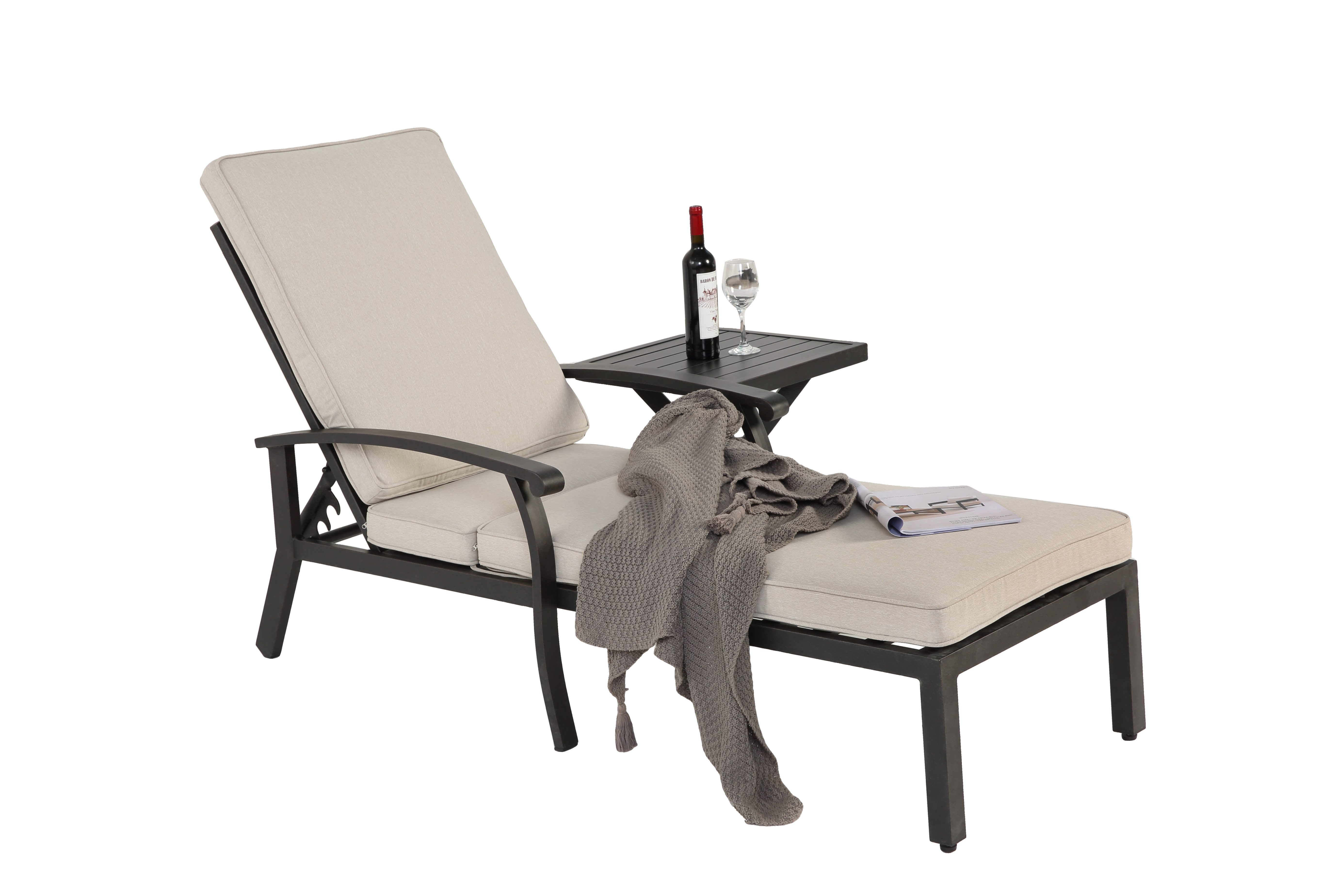 Odikalo Chaiselongue Terrassenstuhl Liegestuhl verstellbar Liegefläche Baumwoll Mehrfarbig