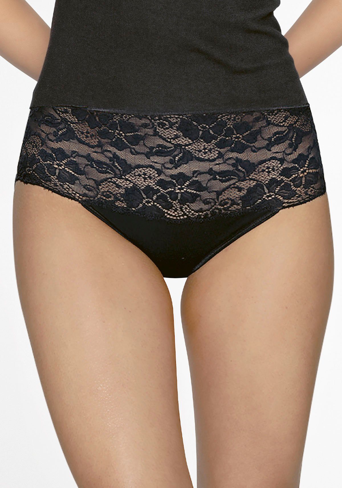 Nina Von C. Taillenslip "Fine Cotton" (2er Pack) eng, elastisch, bequem, feminin, atmungsaktiv, breiter Bund mit Spitze