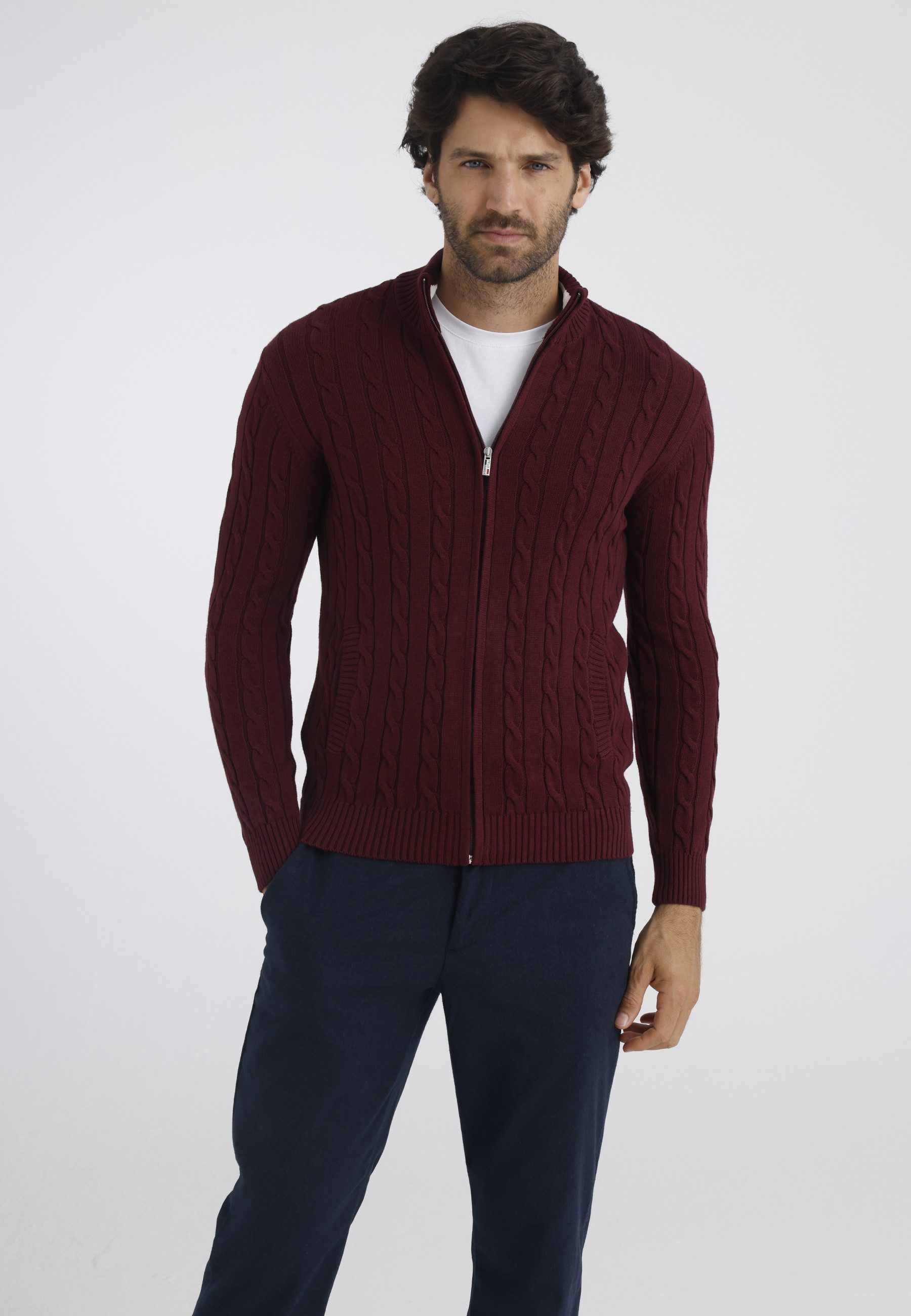 Felix Hardy Strickjacke Strickjacke mit Zopfmuster