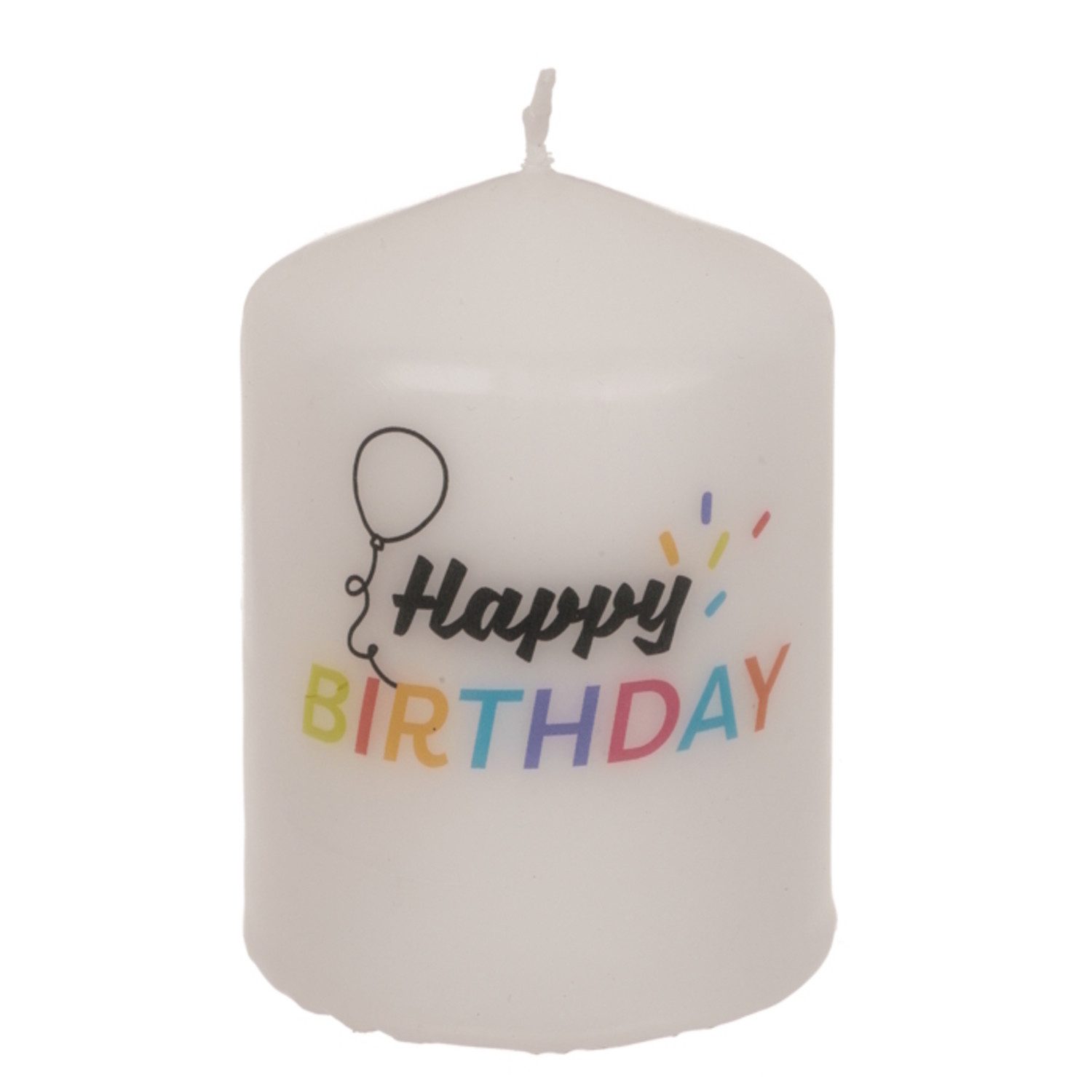 Stumpenkerze Happy Birthday Kerze