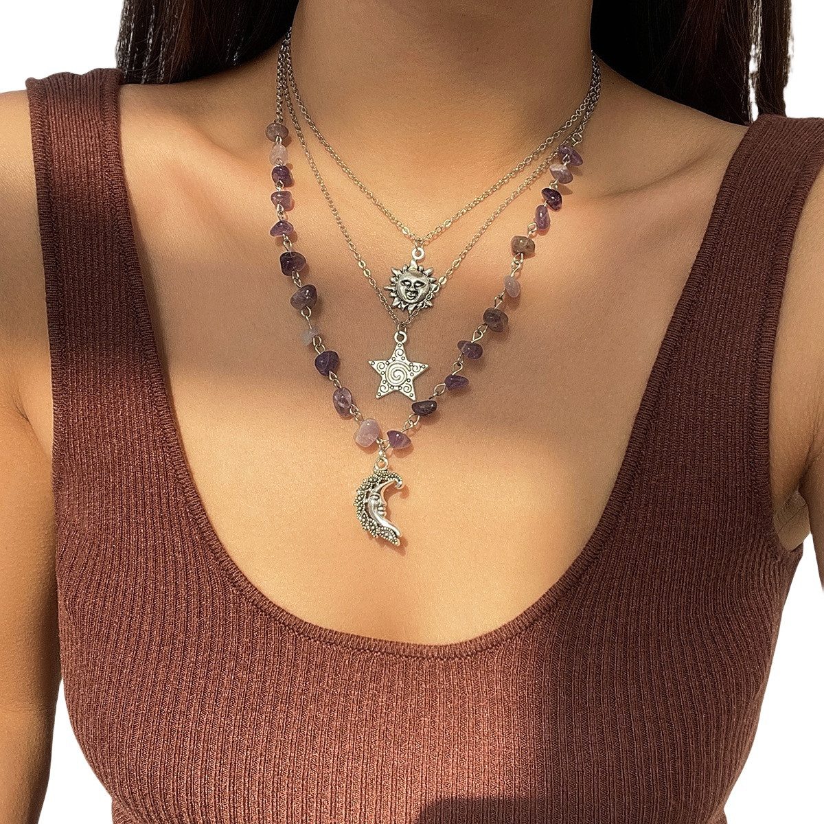Coonoor Perlenkette Mehrreihige Halsketten für Damen,Boho günstig online kaufen