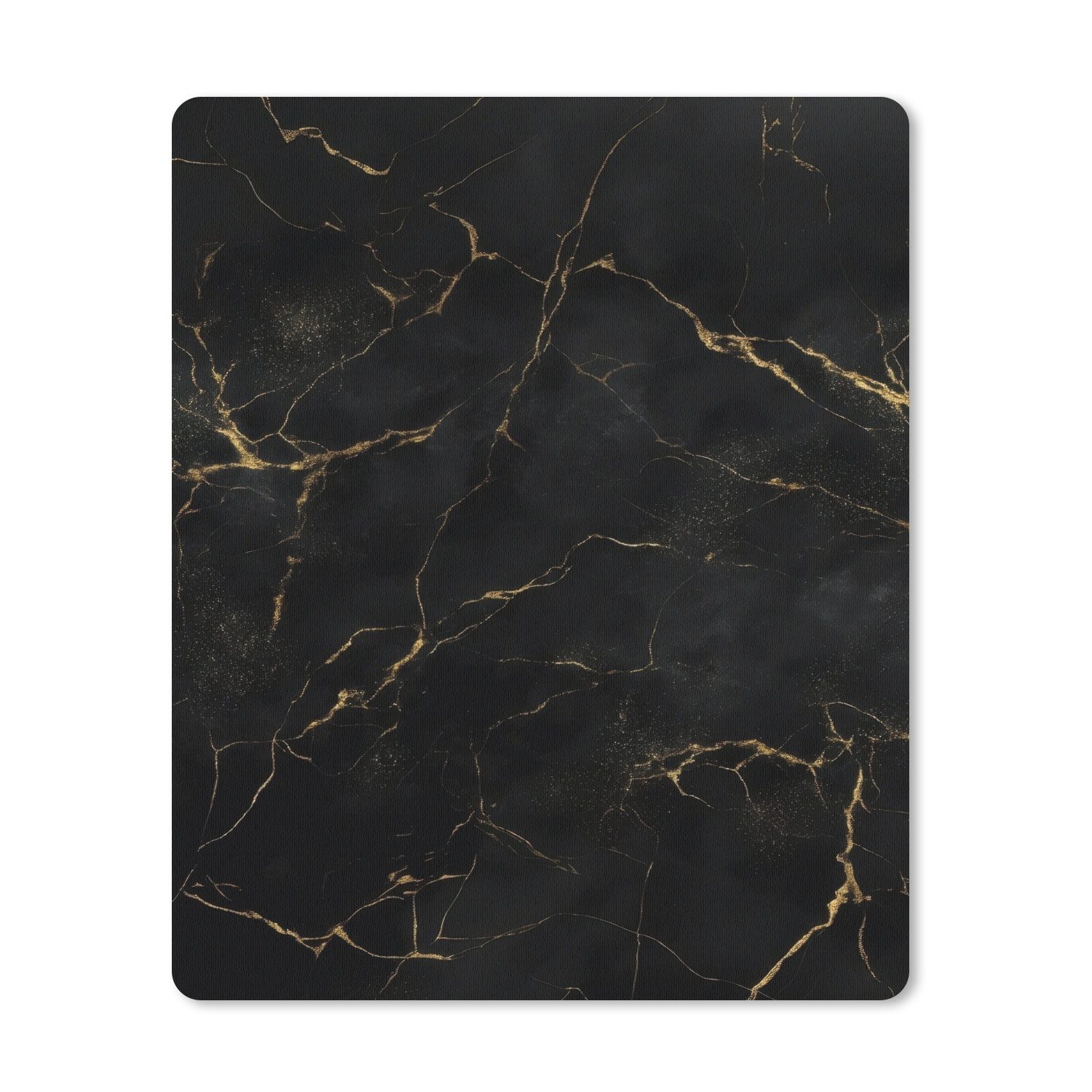 MuchoWow Mauspad Schwarzer Marmor - Goldene Adern - Klassisch (1-St), Gaming, Mousepad Klein, Büro Zubehör, Mausunterlage, 19x23 cm