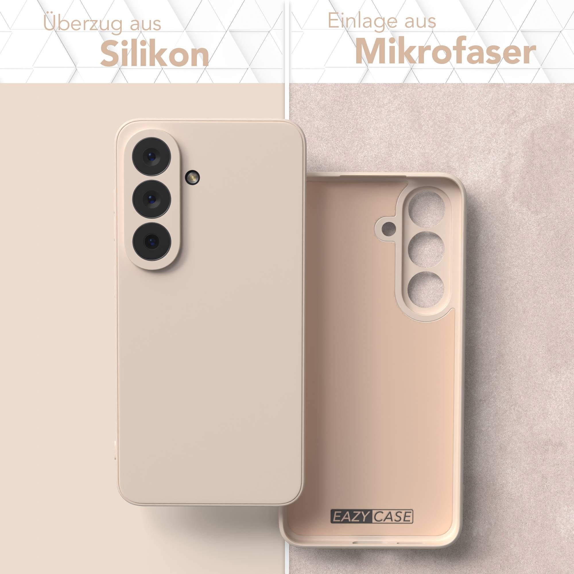 EAZY CASE Handyhülle TPU Hülle für Samsung Galaxy S26 6,3 Zoll, Bumper Case Matt Slimcover Silikonschutzhülle elastisch Taupe / Beige