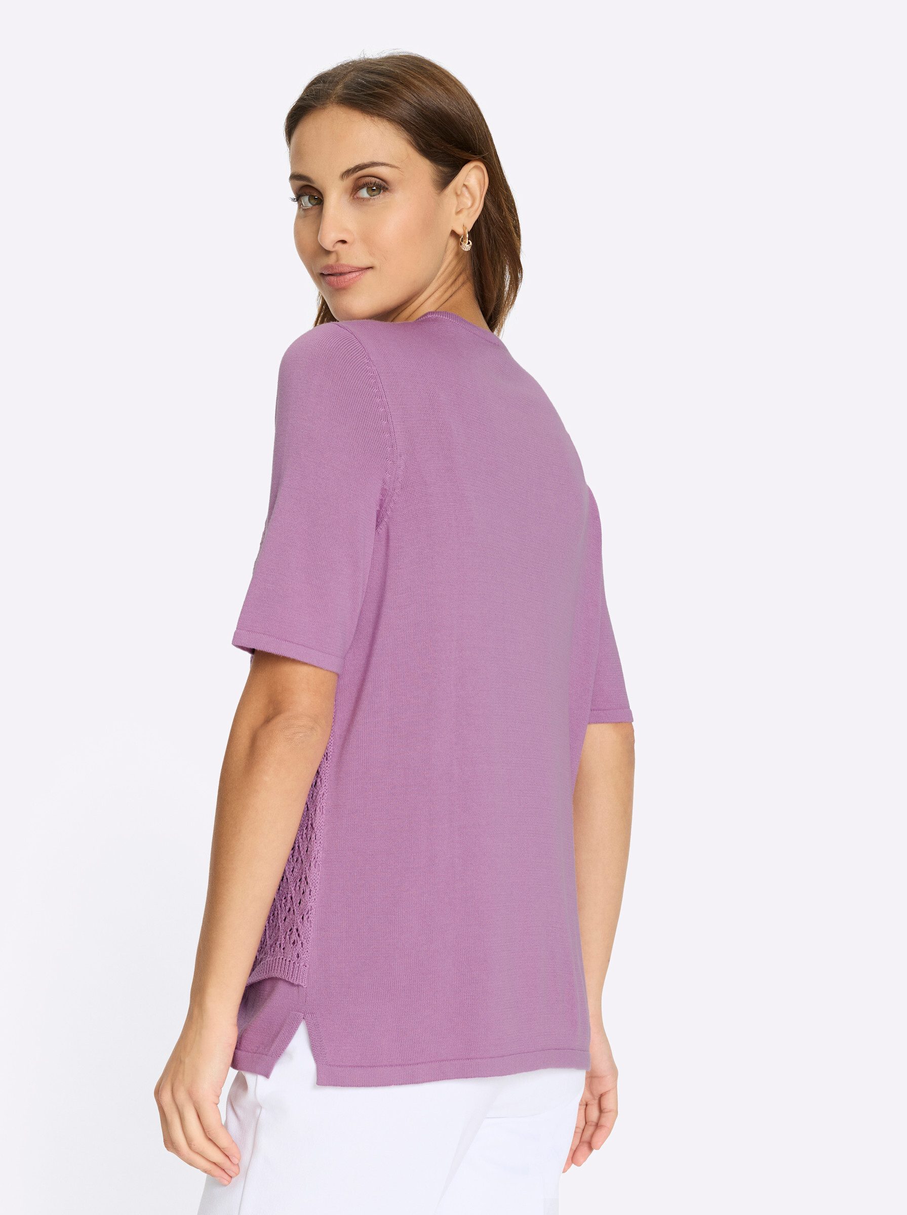 Witt Strickpullover 2-in-1-Pullover Kurzarm Ajour, Jersey