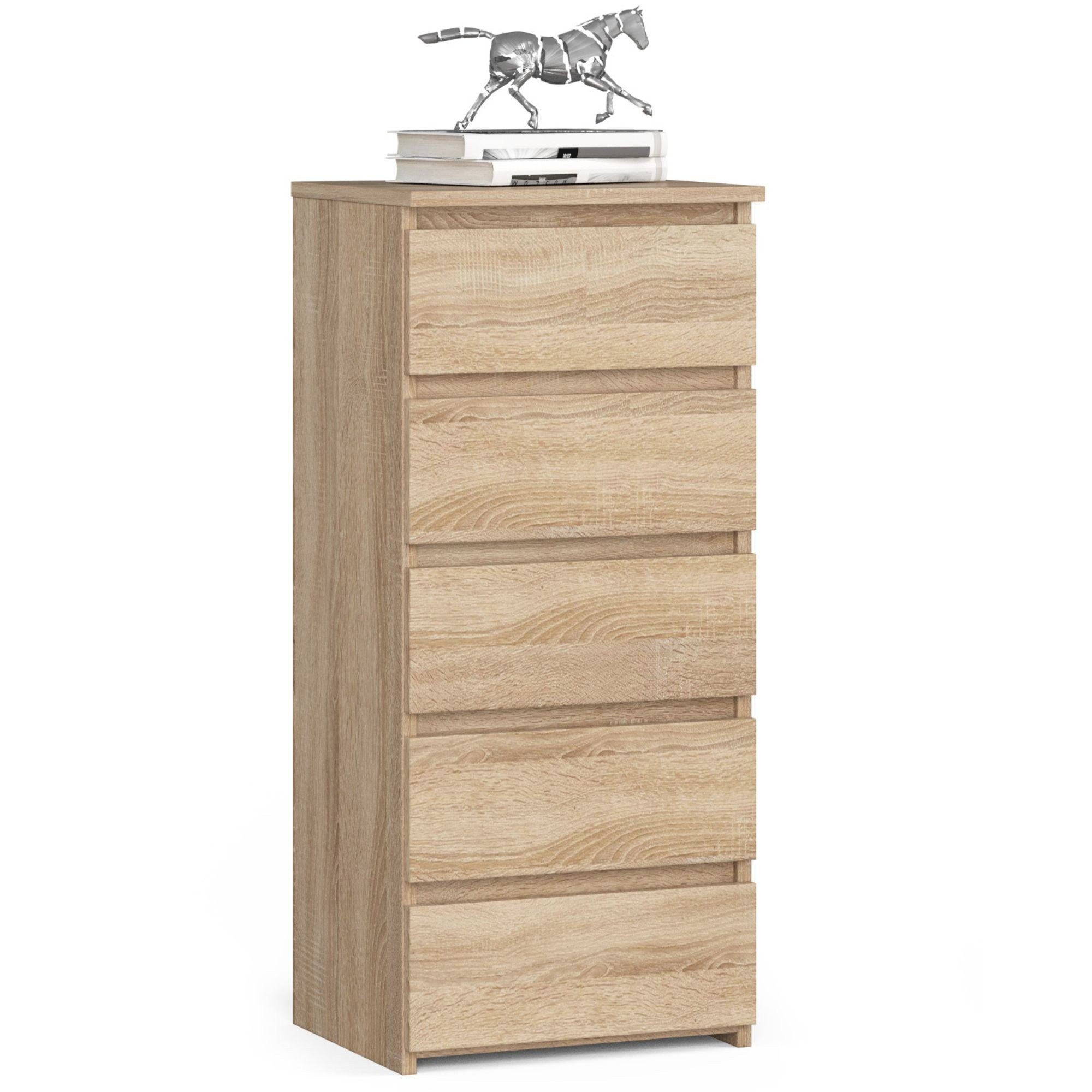 Raumhirsch Furniture Kommode mit 5 Schubladen 40 cm breit Holz Schrank, (viele Farbvarianten - Maße: 40 x 92 x 35 cm) - Hochwertig & stabil