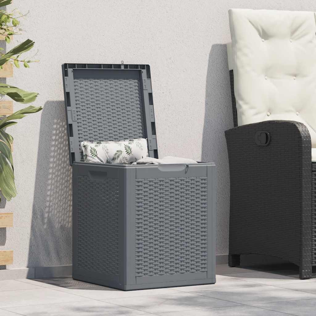 Gartenbox Auflagenbox Polypropylen Rattan-Optik 43x44x51 cm Grau