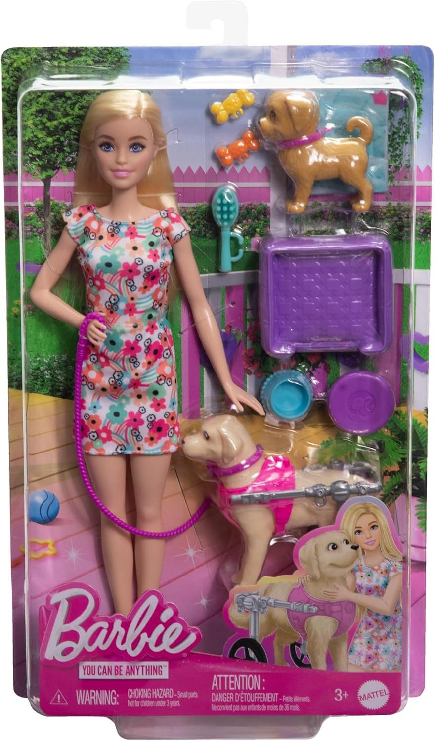 Mattel® Spiel Mattel Barbie Hundeduo mit Rollstuhl - Barbie-Puppe und Zubehör HTK37