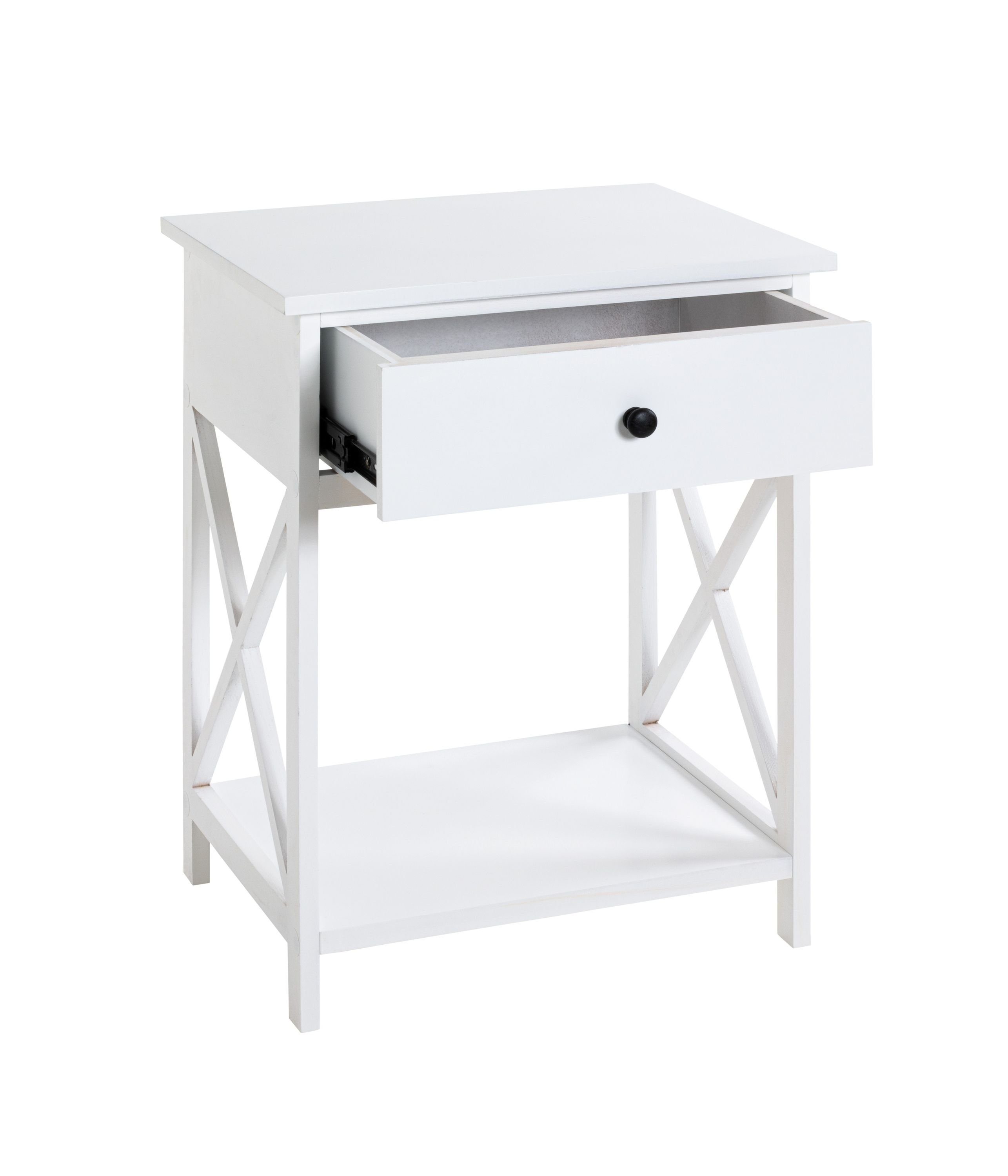 HAKU Beistelltisch Beistelltisch, HAKU Möbel 46x60x35 weiß cm) 46x60x35 BHT (BHT Beistelltisch cm