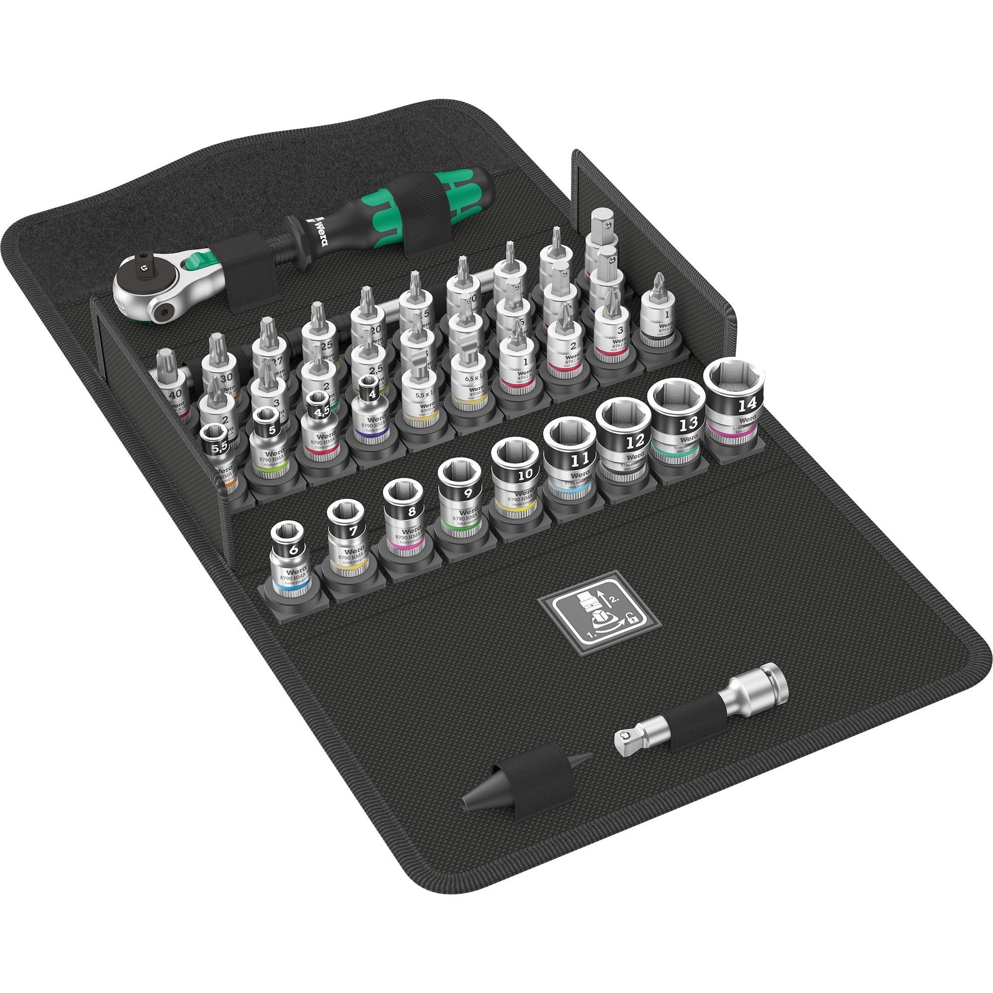 Wera Bit-Set Wera SA All-in Zyklop Knarrensatz 8100 Speed