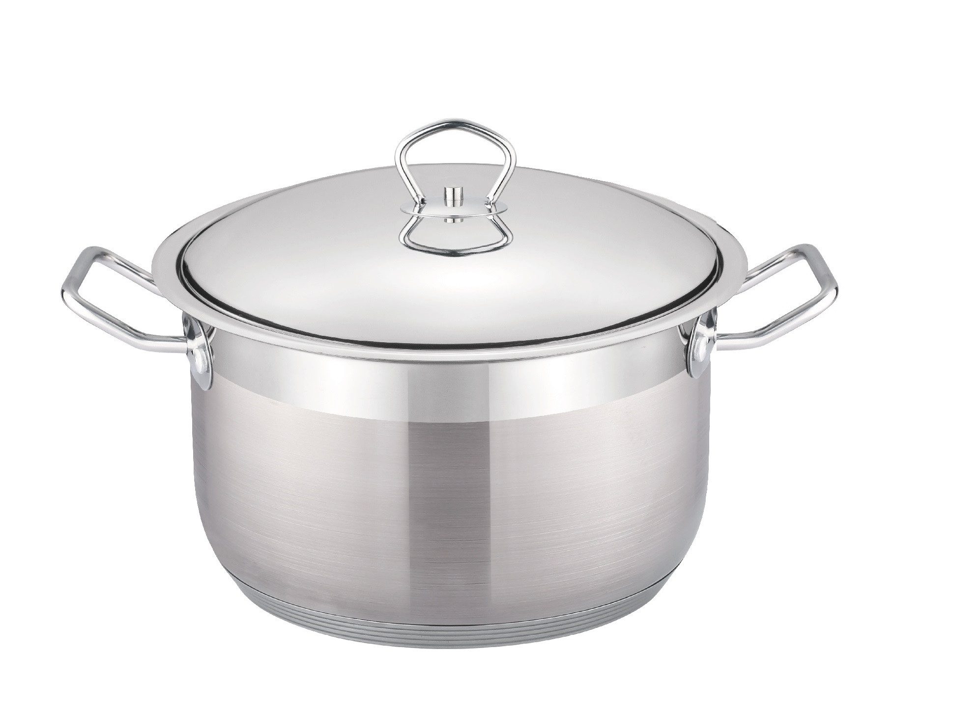 Cheffinger Kochtopf Edelstahl InduktionTopf +Deckel Silber